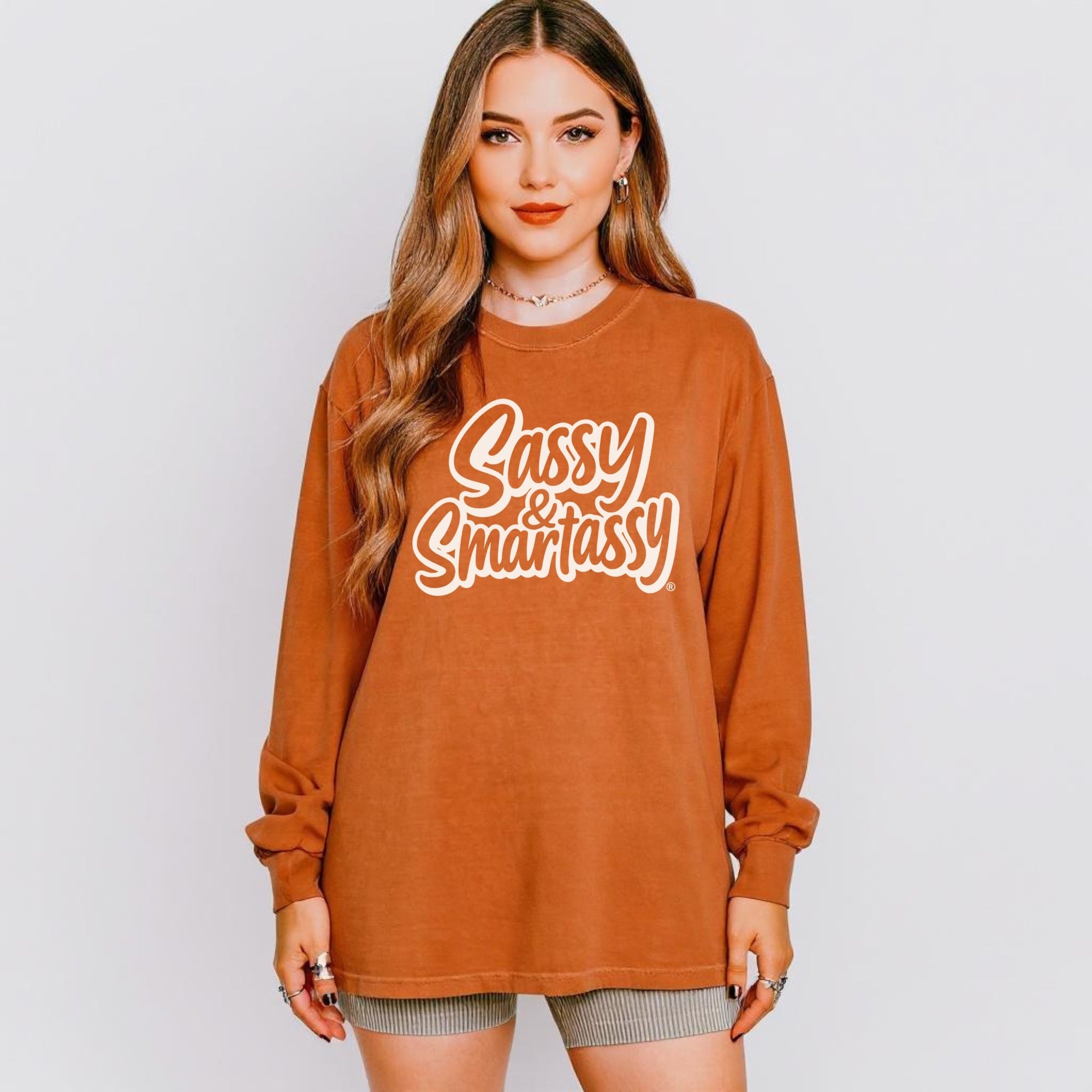 Bold with a Brain – Women’s Relaxed Fit Long Sleeve T-Shirt | Funny Graphic Tee | Sassy & Smartassy™ - Funny Graphic Tee by Sasshole® Clothing