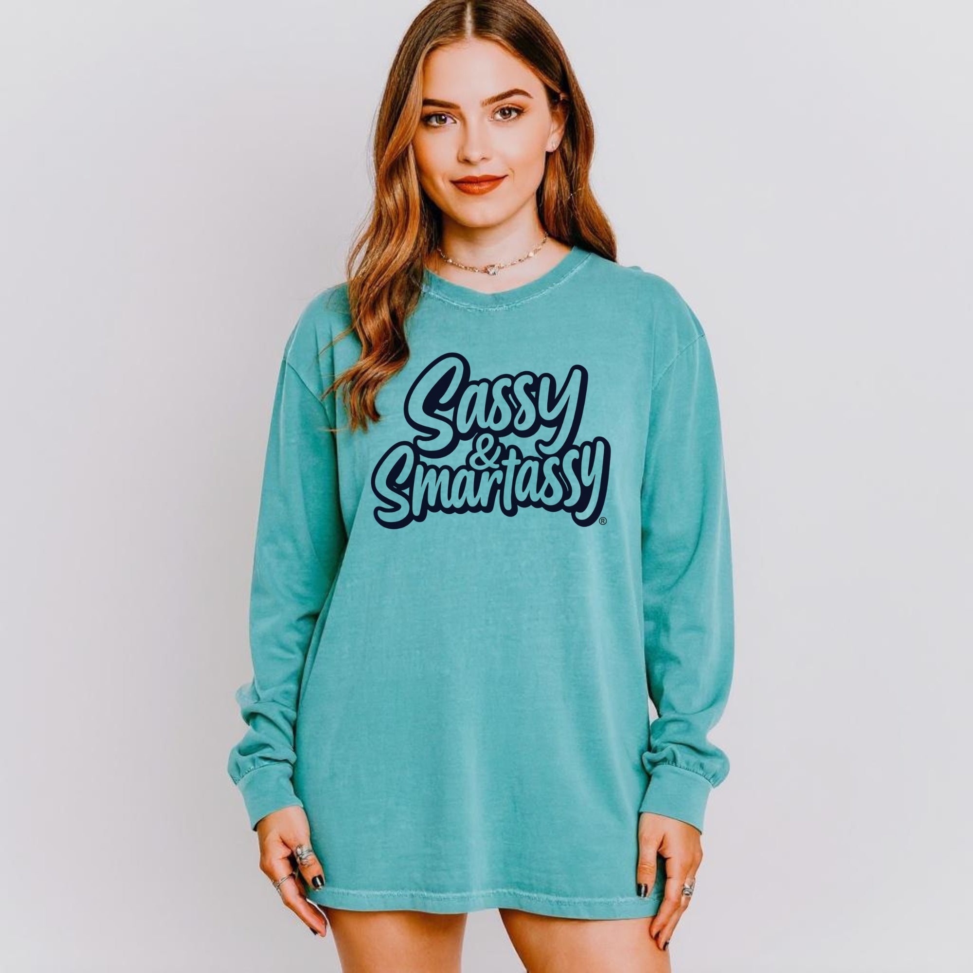 Image of Bold with a Brain – Women’s Relaxed Fit Long Sleeve T-Shirt | Funny Graphic Tee | Sassy & Smartassy™ - Funny Graphic Tee by Sasshole® Clothing