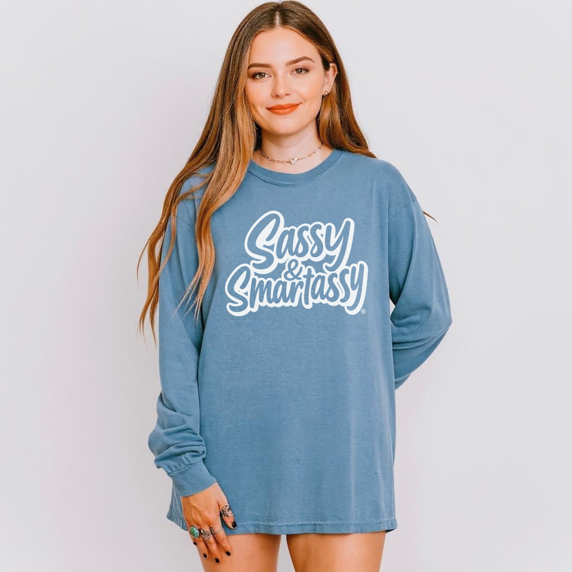 Image of Bold with a Brain – Women’s Relaxed Fit Long Sleeve T-Shirt | Funny Graphic Tee | Sassy & Smartassy™ - Funny Graphic Tee by Sasshole® Clothing