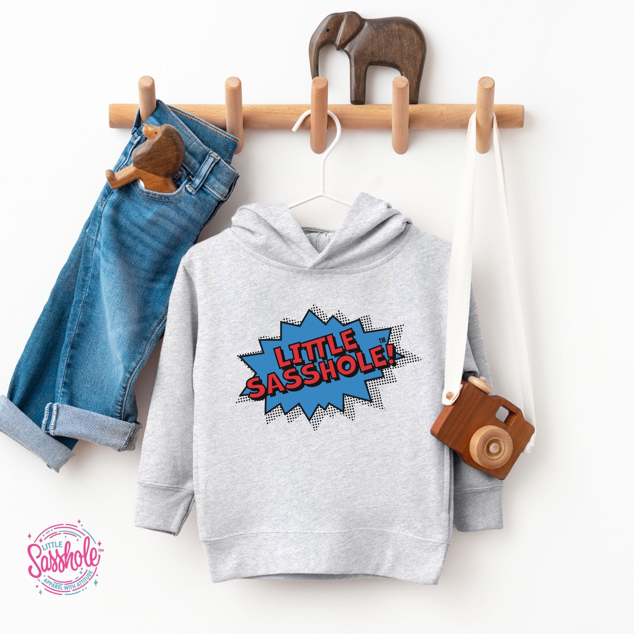 Image of Bursting with Fun: Little Sasshole™ Toddler Boy's Hoodie - Funny Graphic Tee by Sasshole® Clothing