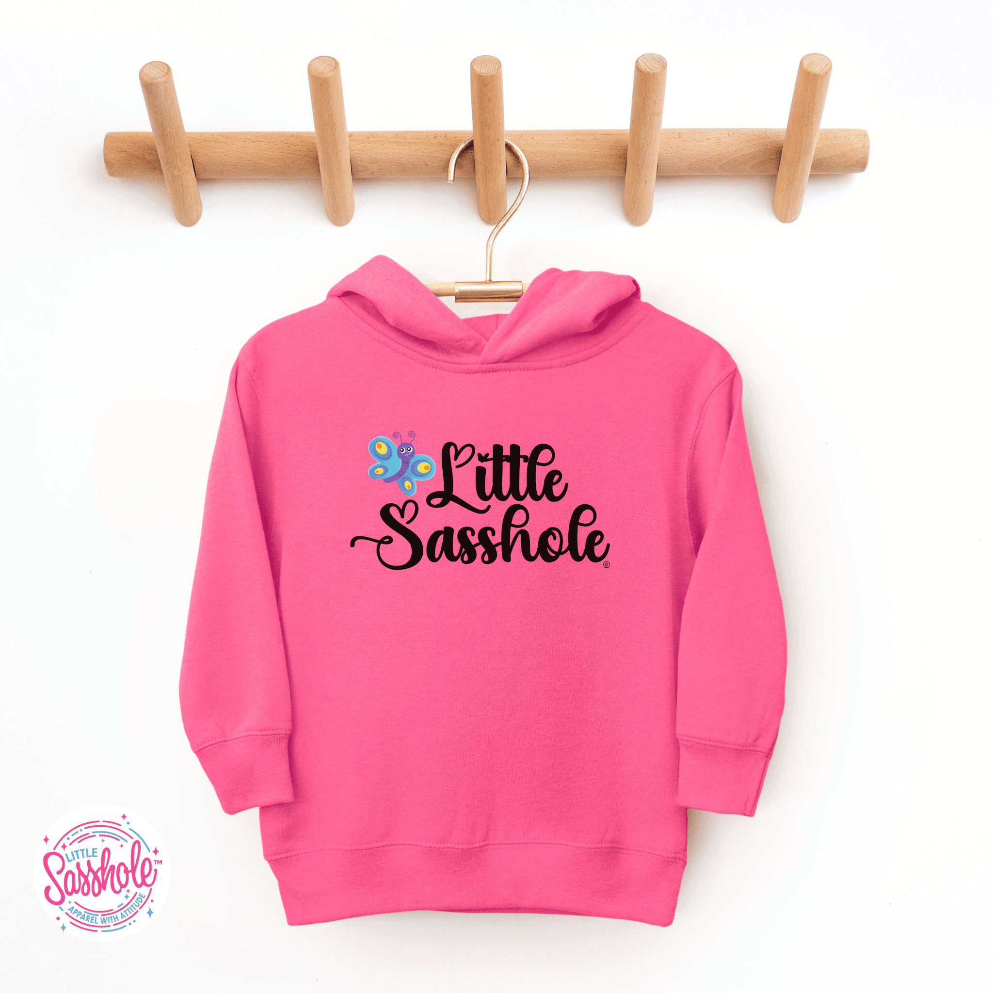 Image of Butterfly Attitude – Toddler Hoodie | Bold Statement Shirt | Little Sasshole™ - Funny Graphic Tee by Sasshole® Clothing