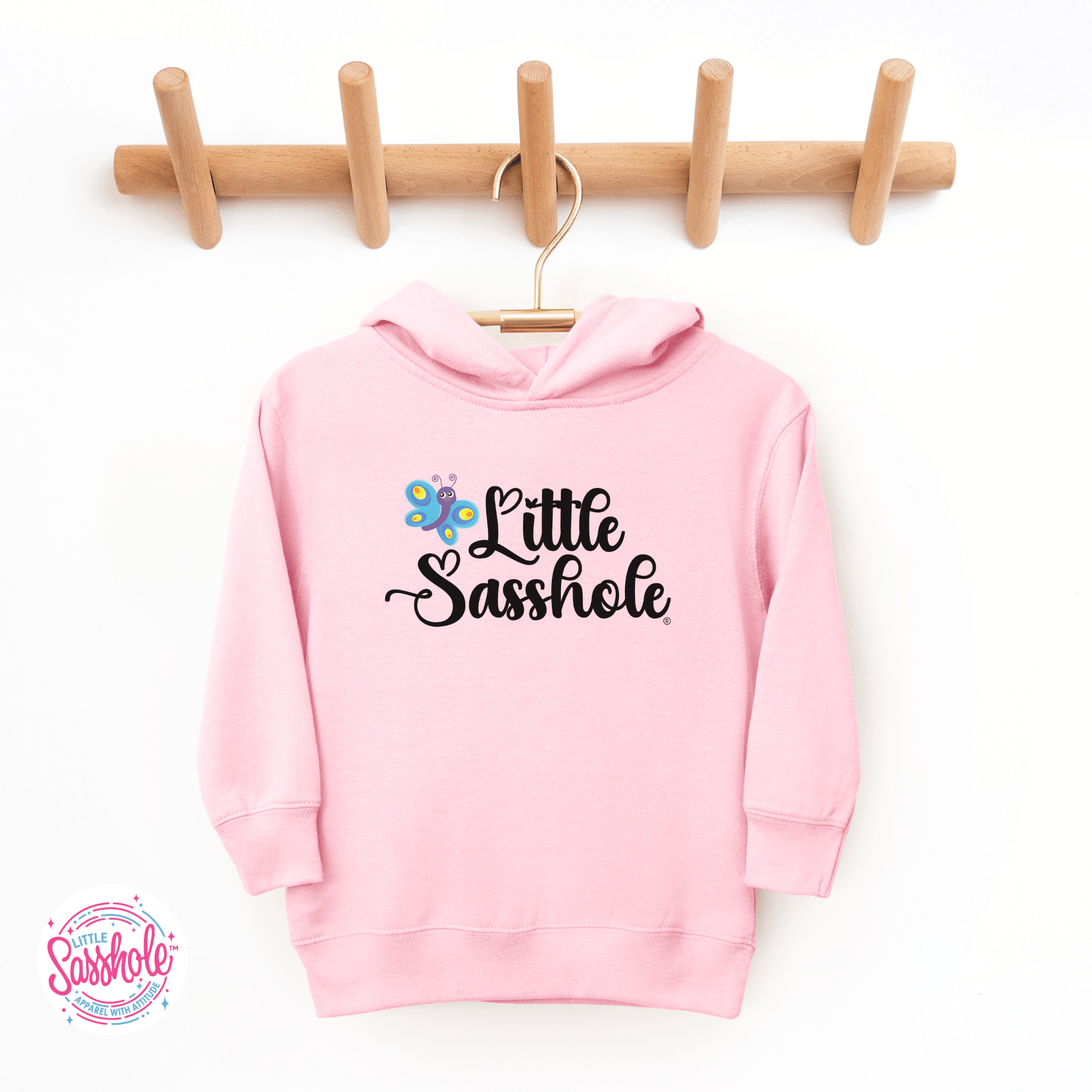 Image of Butterfly Attitude – Toddler Hoodie | Bold Statement Shirt | Little Sasshole™ - Funny Graphic Tee by Sasshole® Clothing