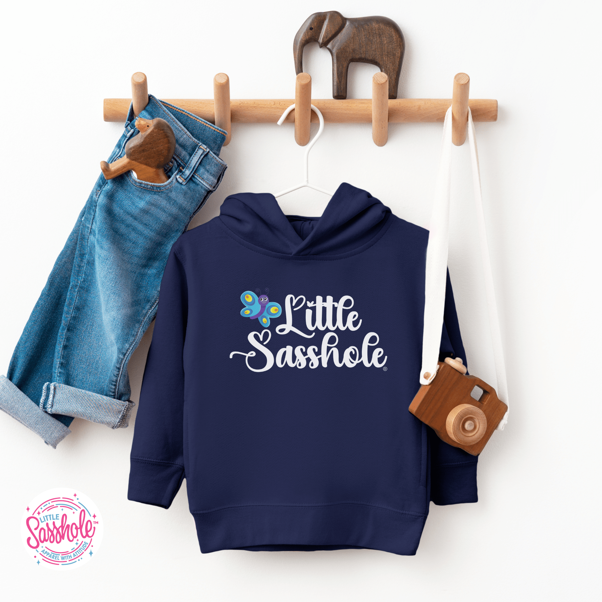 Image of Butterfly Sass – Toddler Hoodie | Cute Sassy Graphic Top | Little Sasshole™ - Funny Graphic Tee by Sasshole® Clothing