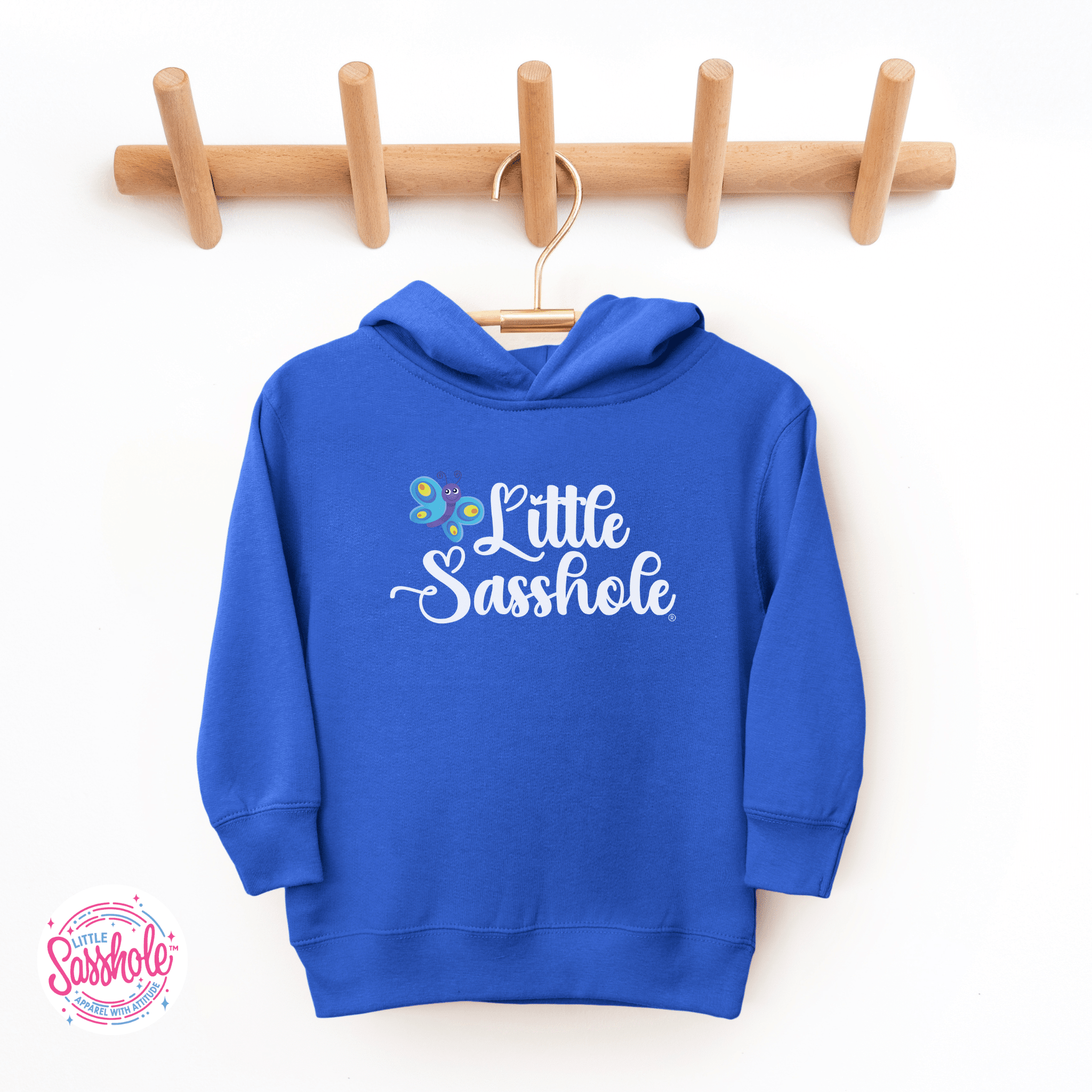 Image of Butterfly Sass – Toddler Hoodie | Cute Sassy Graphic Top | Little Sasshole™ - Funny Graphic Tee by Sasshole® Clothing
