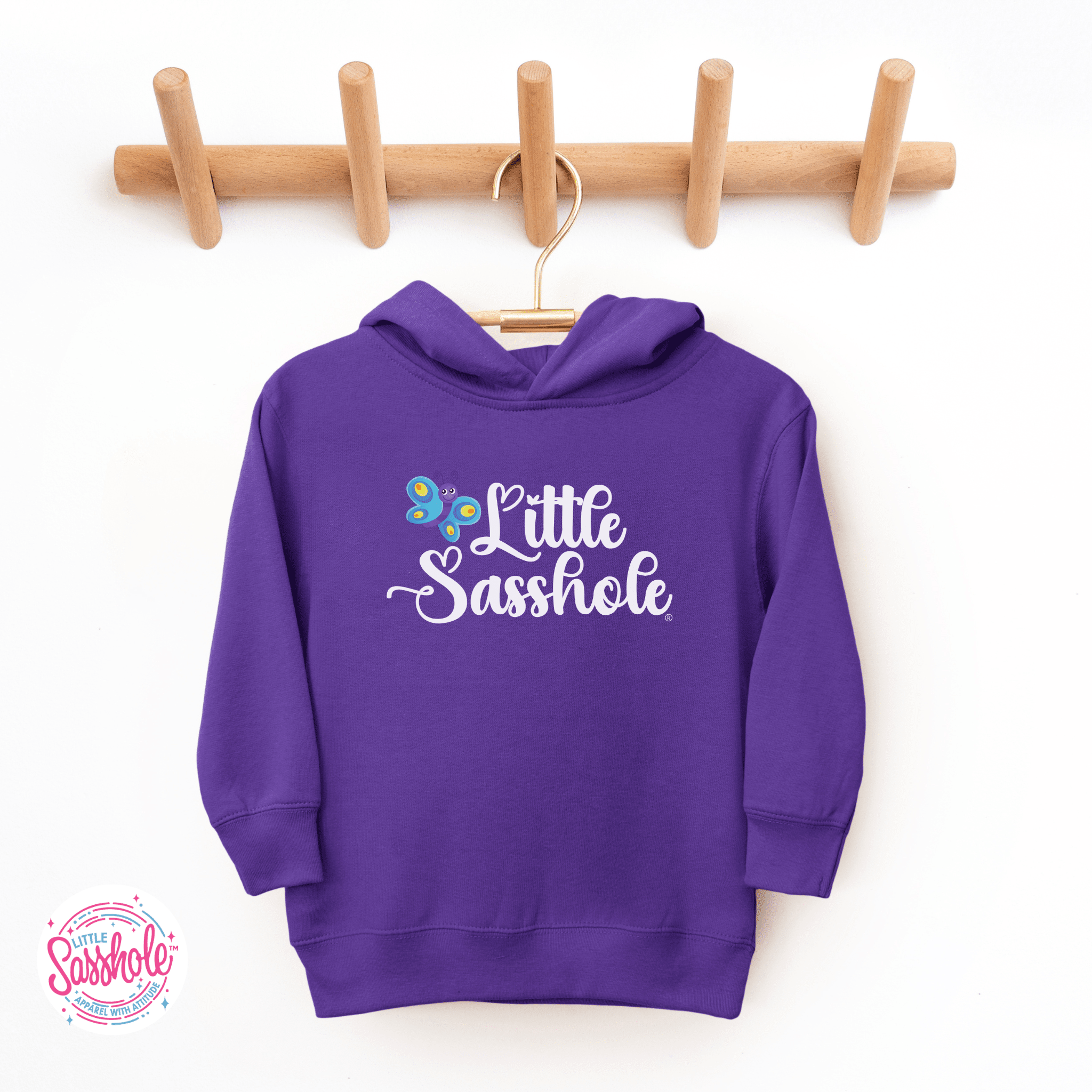 Image of Butterfly Sass – Toddler Hoodie | Cute Sassy Graphic Top | Little Sasshole™ - Funny Graphic Tee by Sasshole® Clothing