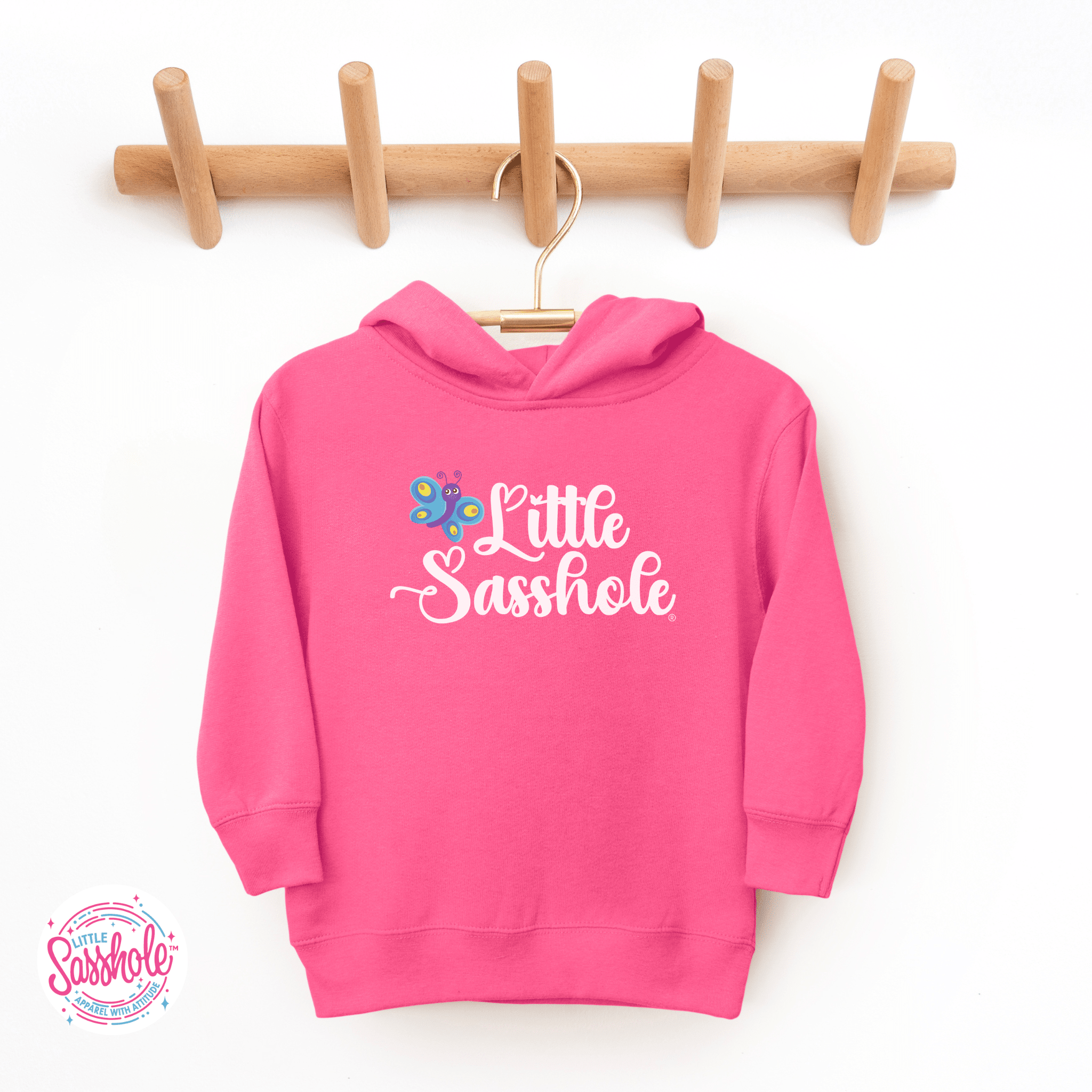 Image of Butterfly Sass – Toddler Hoodie | Cute Sassy Graphic Top | Little Sasshole™ - Funny Graphic Tee by Sasshole® Clothing