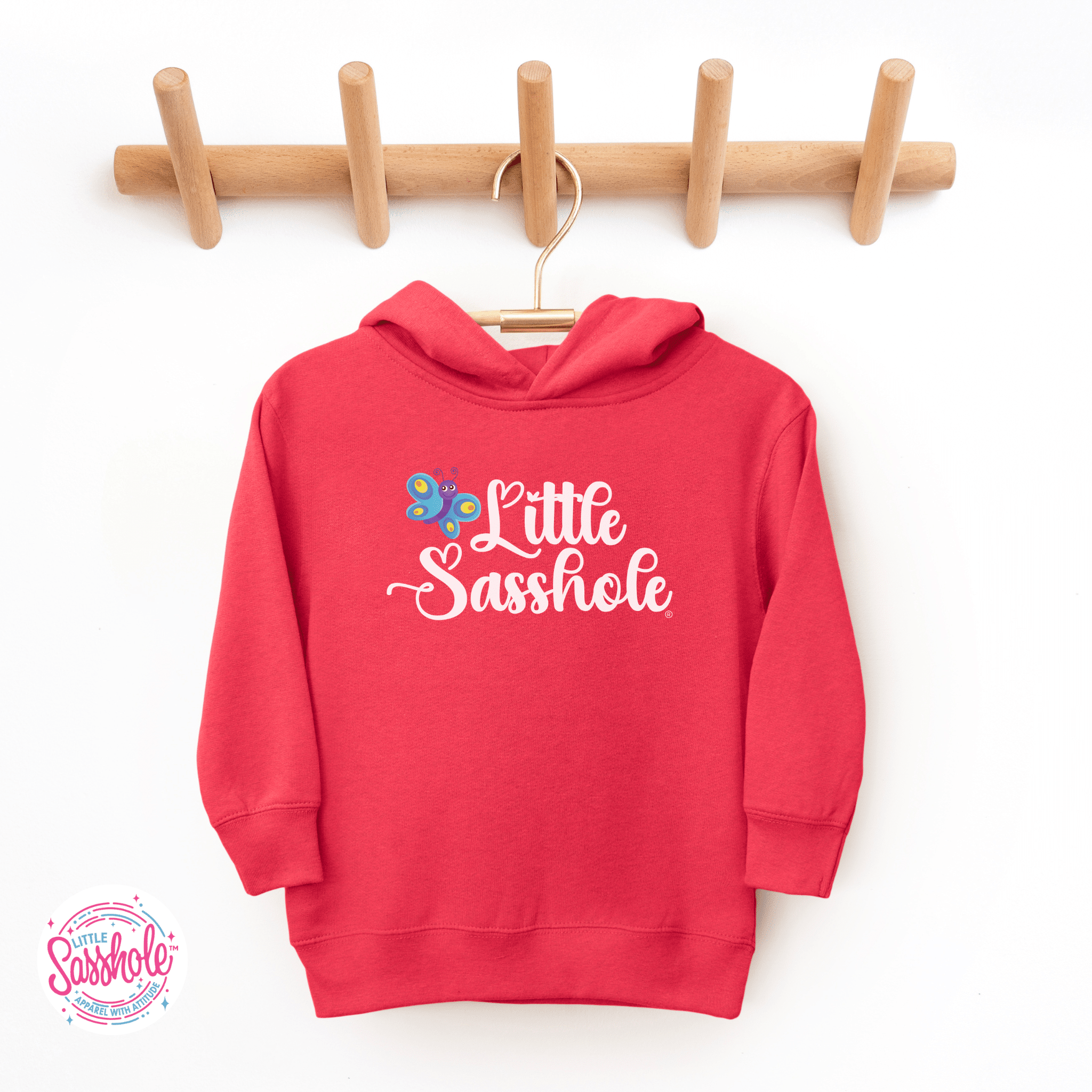 Butterfly Sass – Toddler Hoodie | Cute Sassy Graphic Top | Little Sasshole™ - Funny Graphic Tee by Sasshole® Clothing