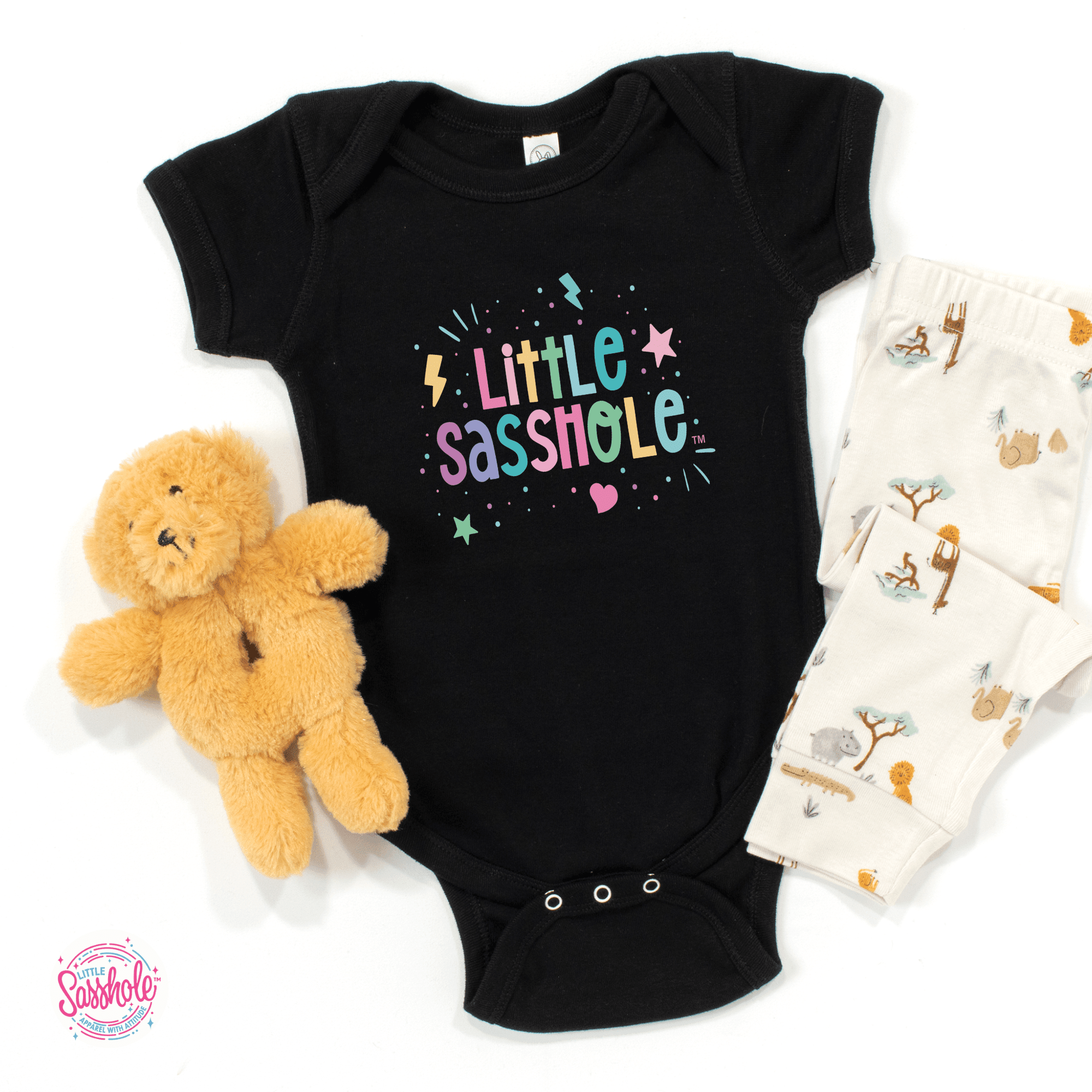 Image of “Celebrate the Sass” – Little Sasshole™ Baby Bodysuit - Funny Graphic Tee by Sasshole® Clothing