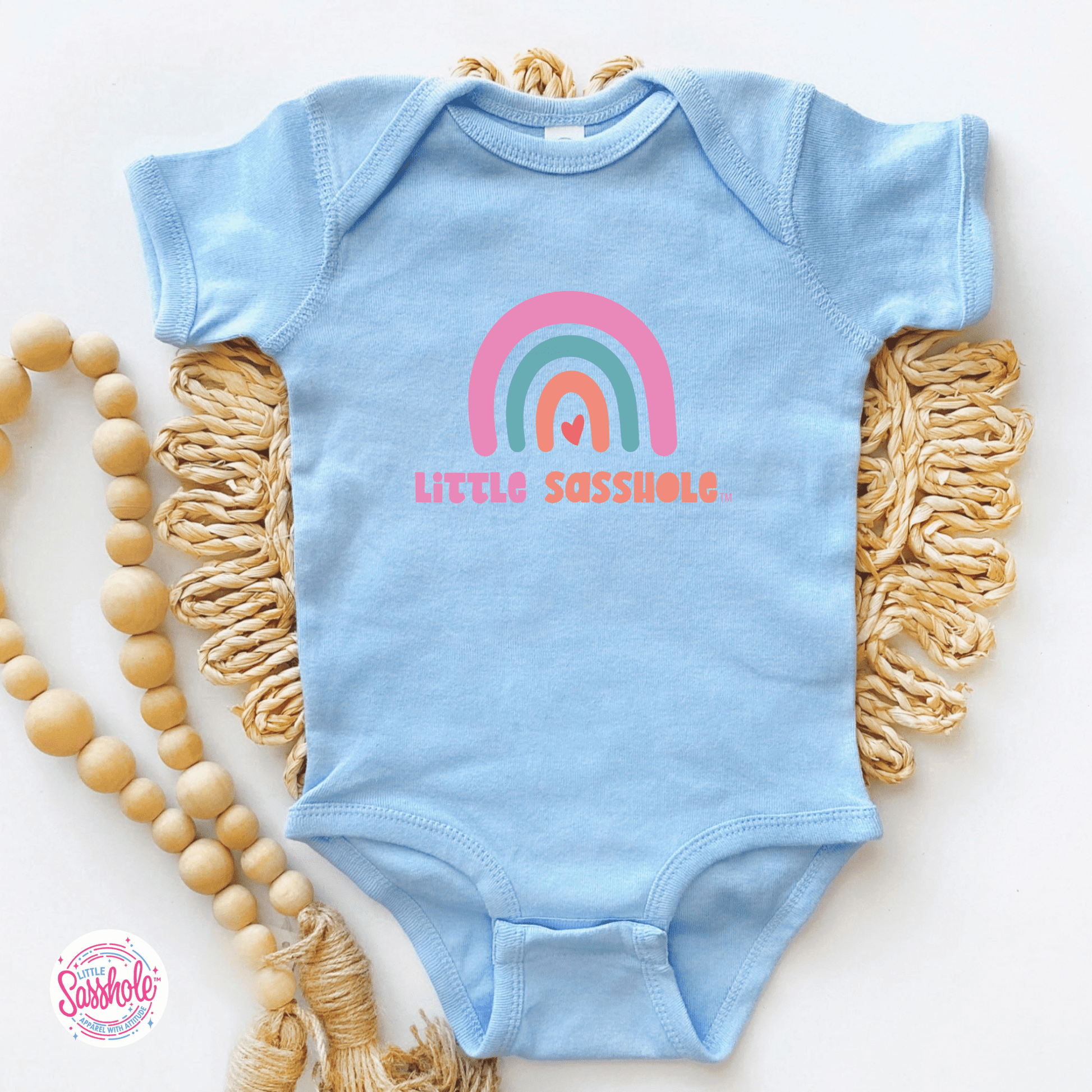Chasing Rainbows: Little Sasshole™ Baby Onesie® - Funny Graphic Tee by Sasshole® Clothing