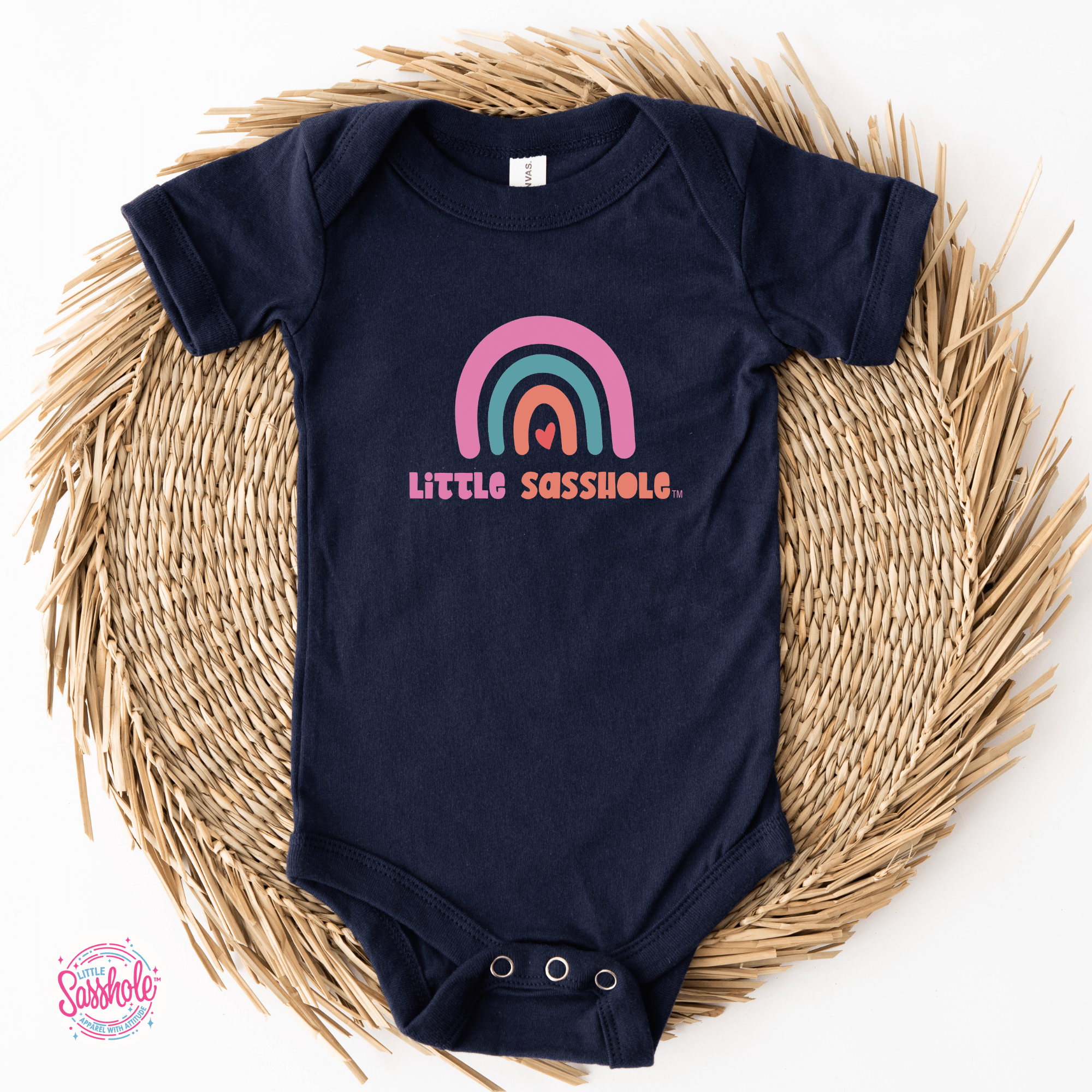 Image of Chasing Rainbows: Little Sasshole™ Baby Onesie® - Funny Graphic Tee by Sasshole® Clothing