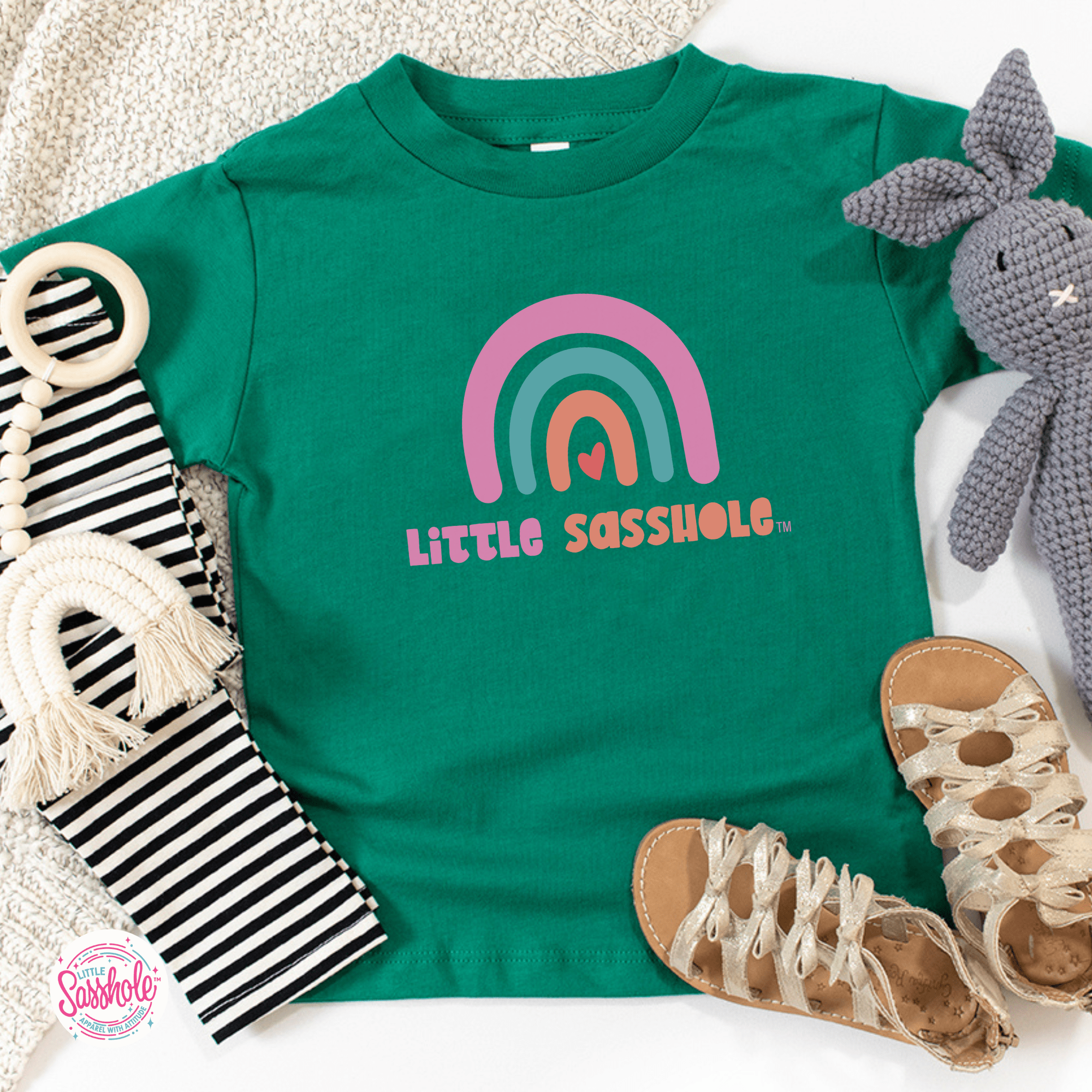Chasing Rainbows: Little Sasshole™ Toddler Girl's T-Shirt - Funny Graphic Tee by Sasshole® Clothing