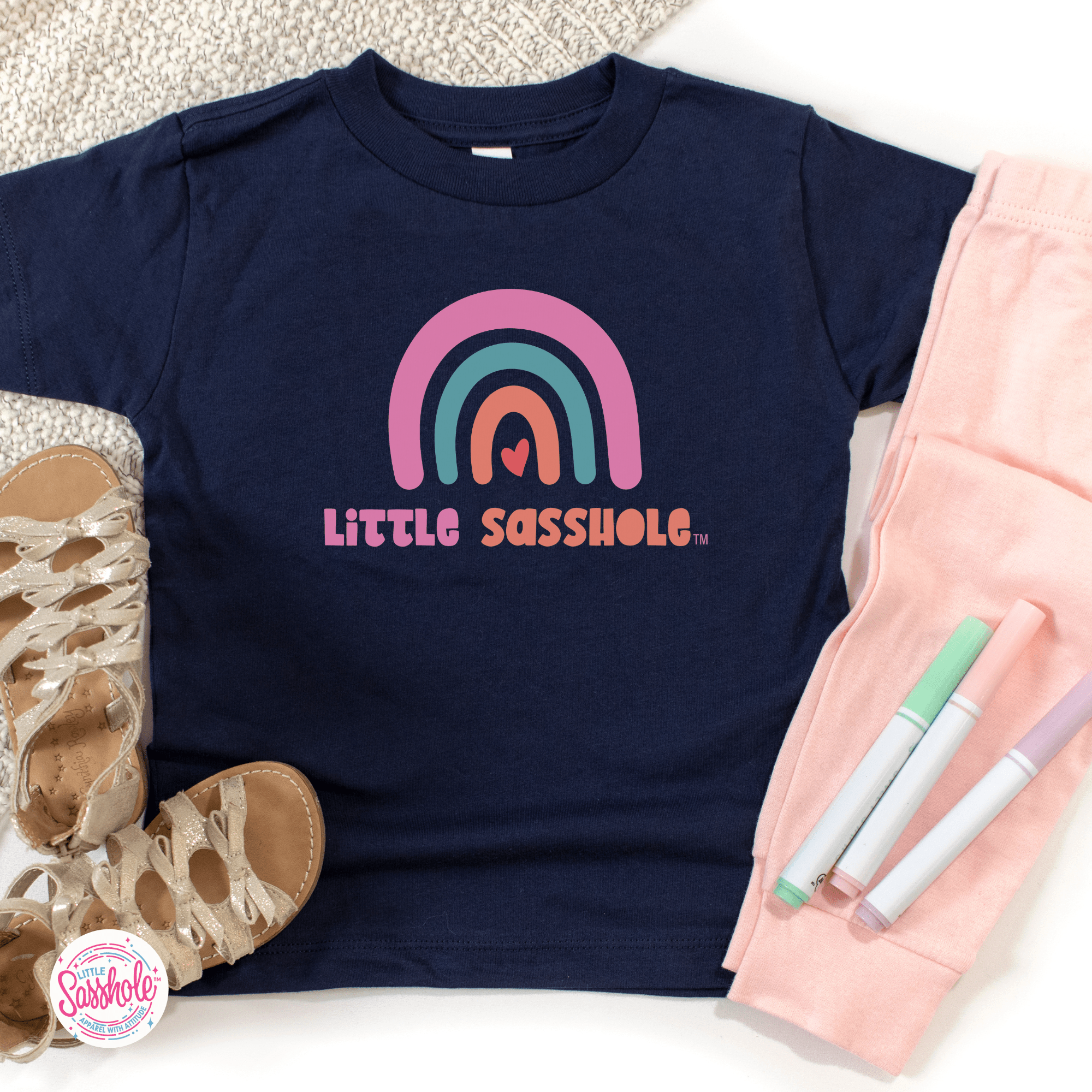 Chasing Rainbows: Little Sasshole™ Toddler Girl's T-Shirt - Funny Graphic Tee by Sasshole® Clothing