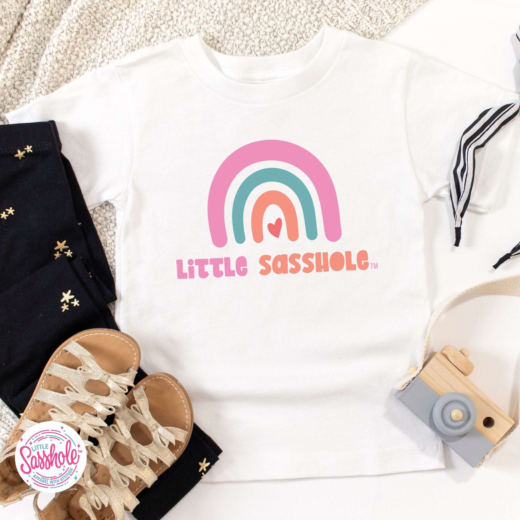 Chasing Rainbows: Little Sasshole™ Toddler Girl's T-Shirt - Funny Graphic Tee by Sasshole® Clothing