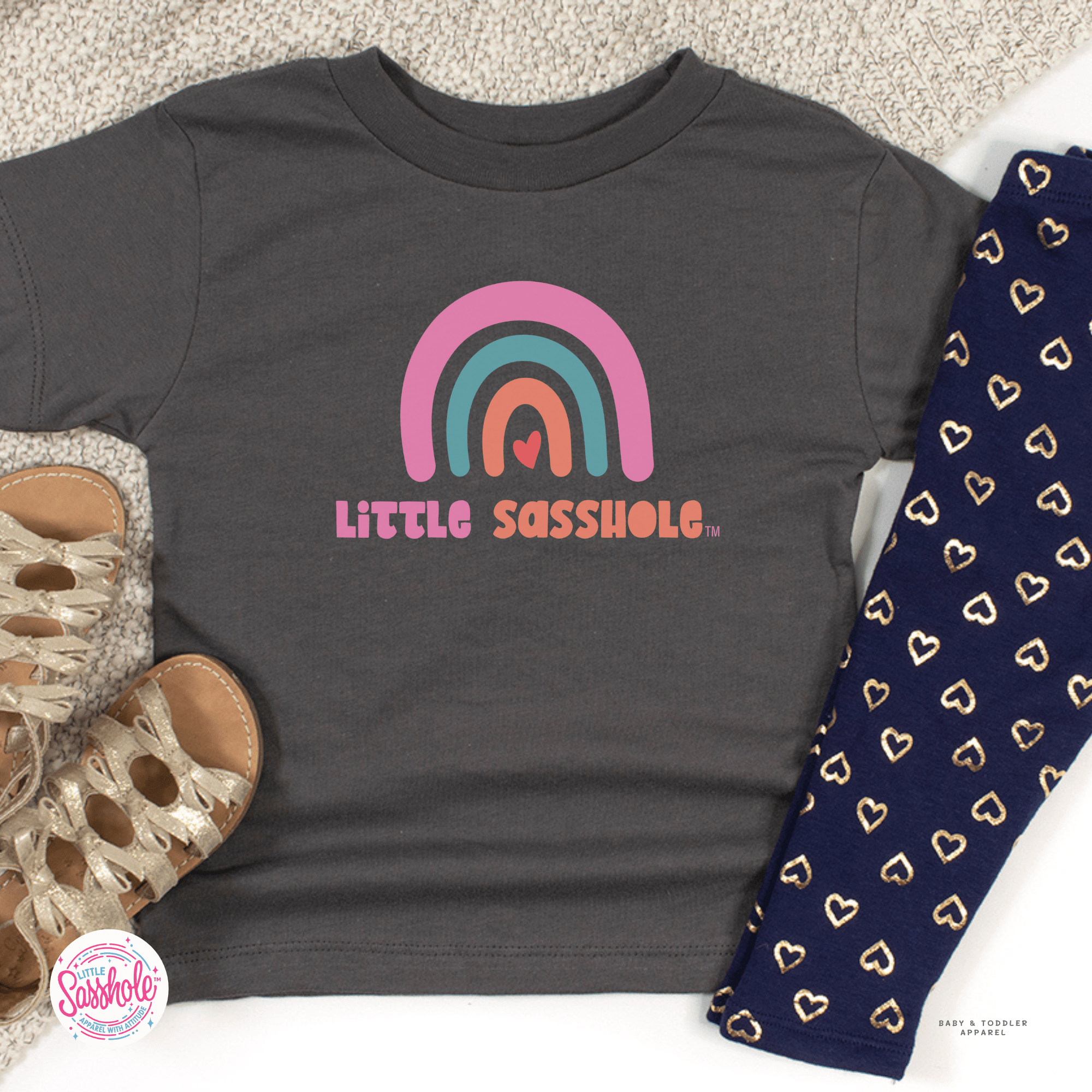 Chasing Rainbows: Little Sasshole™ Toddler Girl's T-Shirt - Funny Graphic Tee by Sasshole® Clothing