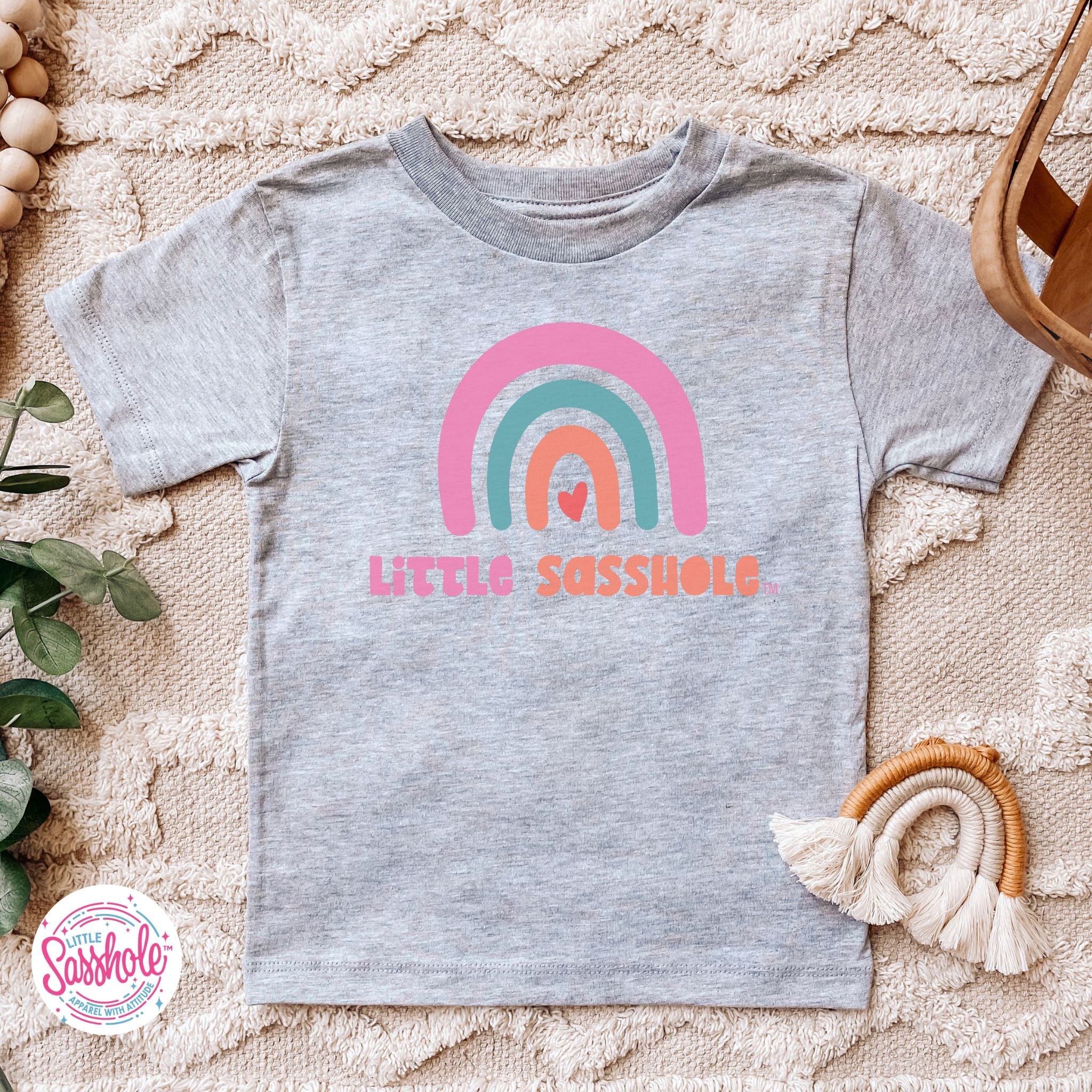 Image of Chasing Rainbows: Little Sasshole™ Toddler Girl's T-Shirt - Funny Graphic Tee by Sasshole® Clothing
