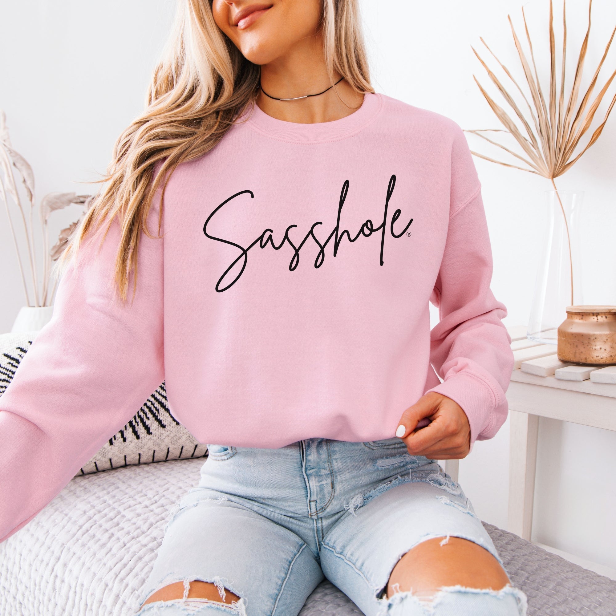 Classic Sasshole – Women’s Sweatshirt | Minimalist Graphic Tee | Sasshole® - Funny Graphic Tee by Sasshole® Clothing