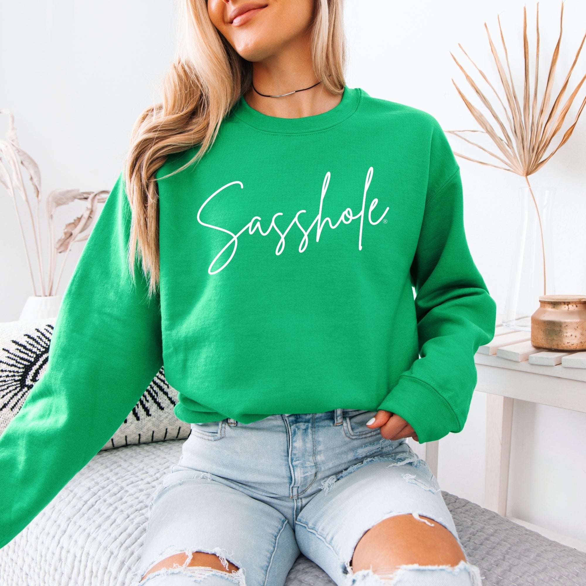Classic Sasshole – Women’s Sweatshirt | Minimalist Graphic Tee | Sasshole® - Funny Graphic Tee by Sasshole® Clothing