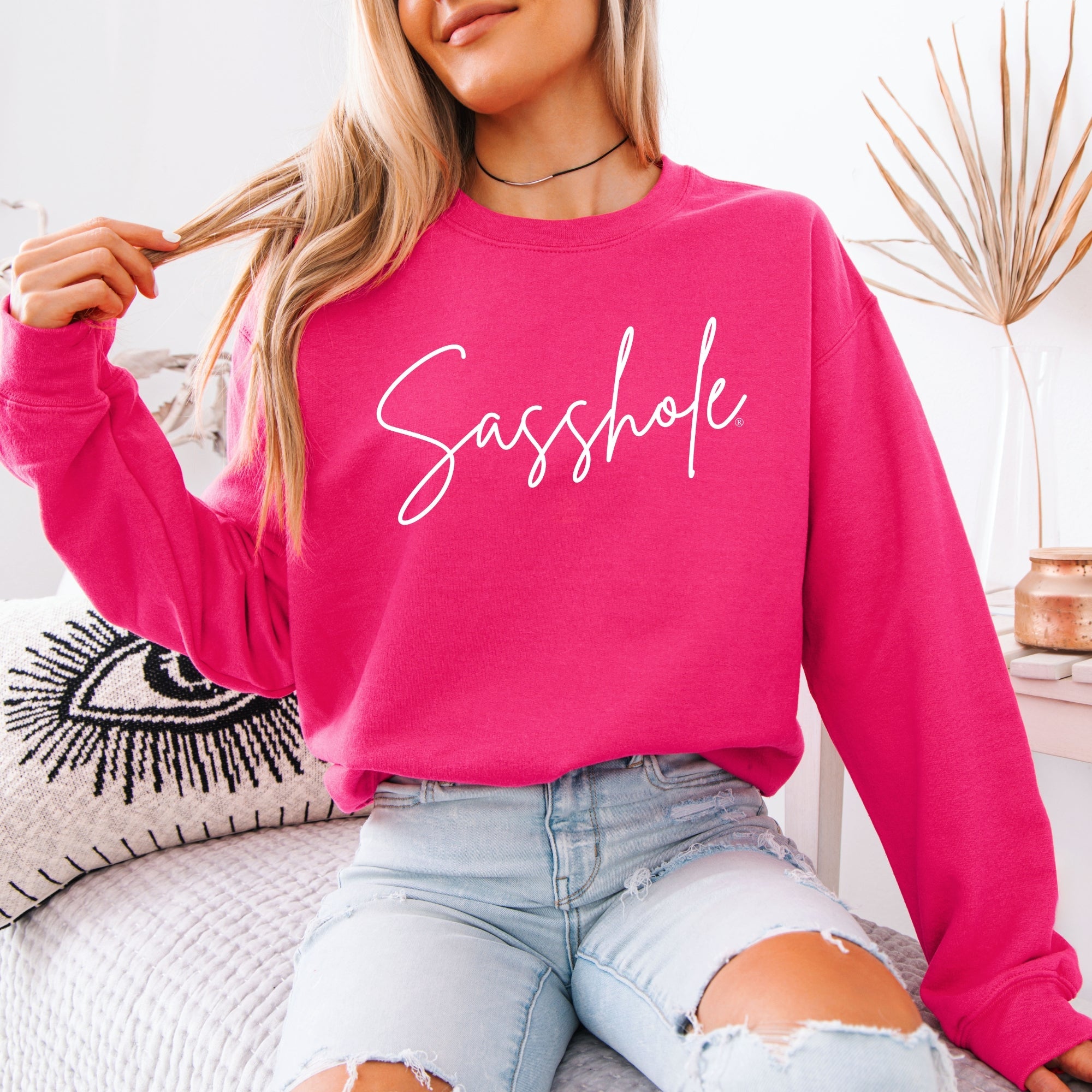 Image of Classic Sasshole – Women’s Sweatshirt | Minimalist Graphic Tee | Sasshole® - Funny Graphic Tee by Sasshole® Clothing