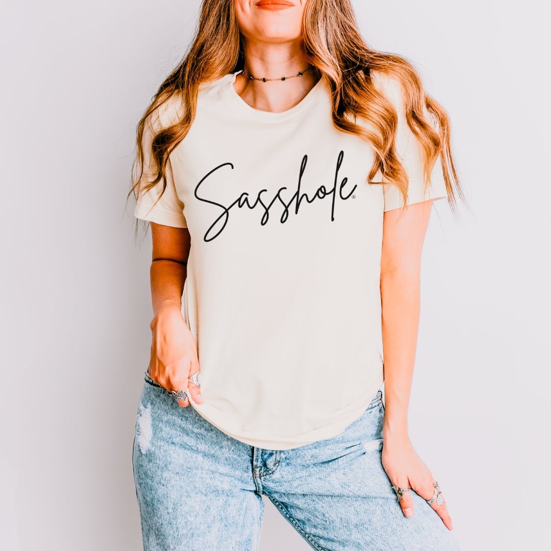 Image of Classic Sasshole® – Women’s T-Shirt | Minimalist Graphic Tee | Sasshole® - Funny Graphic Tee by Sasshole® Clothing