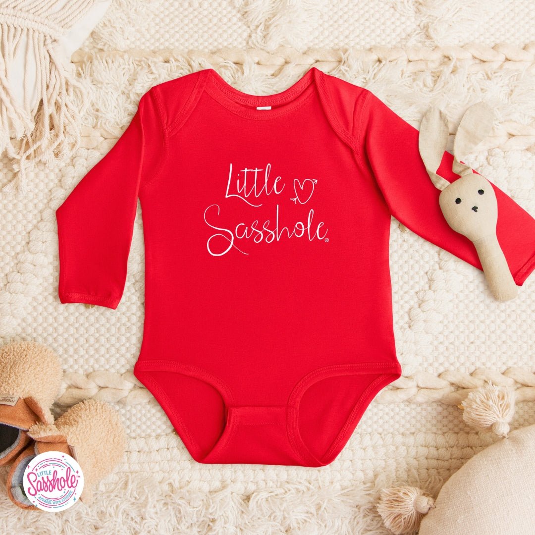 Image of Classic Script Sass – Baby Bodysuit | Minimalist Graphic Tee | Little Sasshole™ - Funny Graphic Tee by Sasshole® Clothing