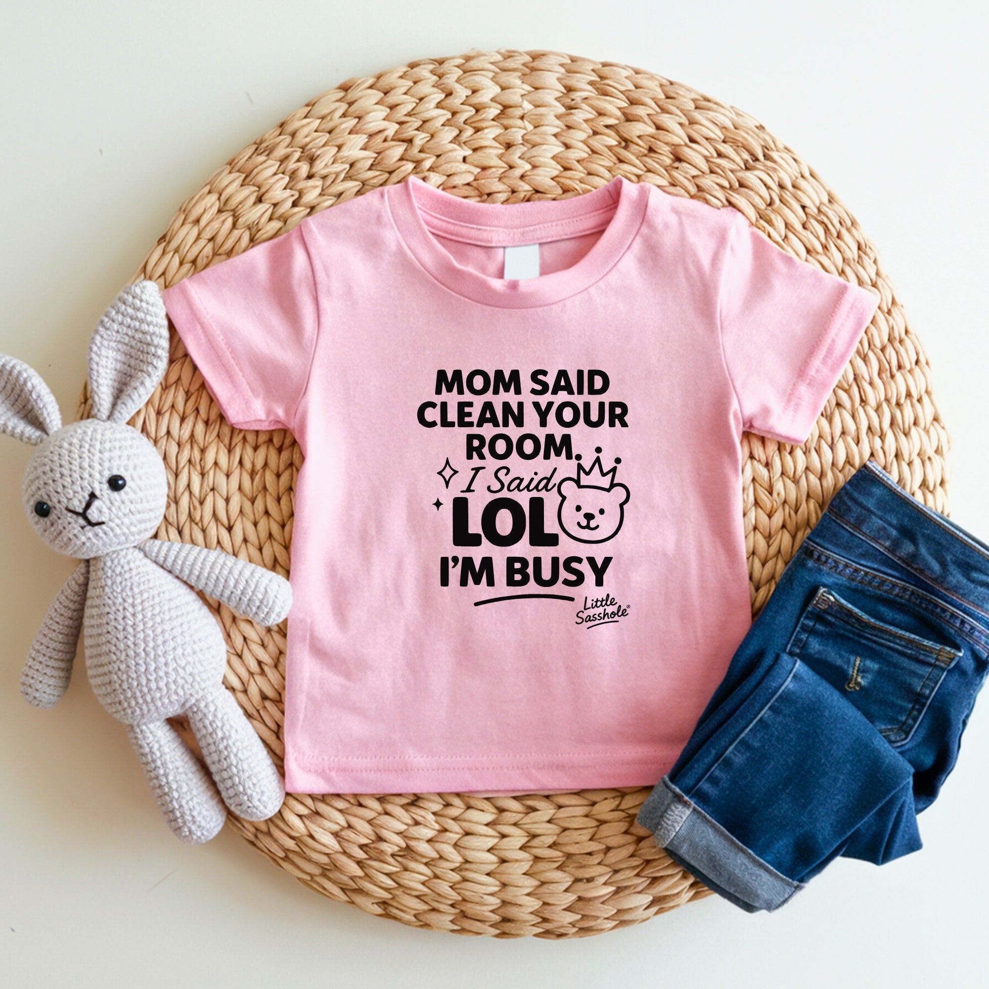 Image of Clean Your Room LOL Im Busy Mom | Funny Toddler Shirt | Kids Graphic Tee | Little Sasshole Shirt | Sassy Toddlers - Funny Graphic Tee by Sasshole® Clothing