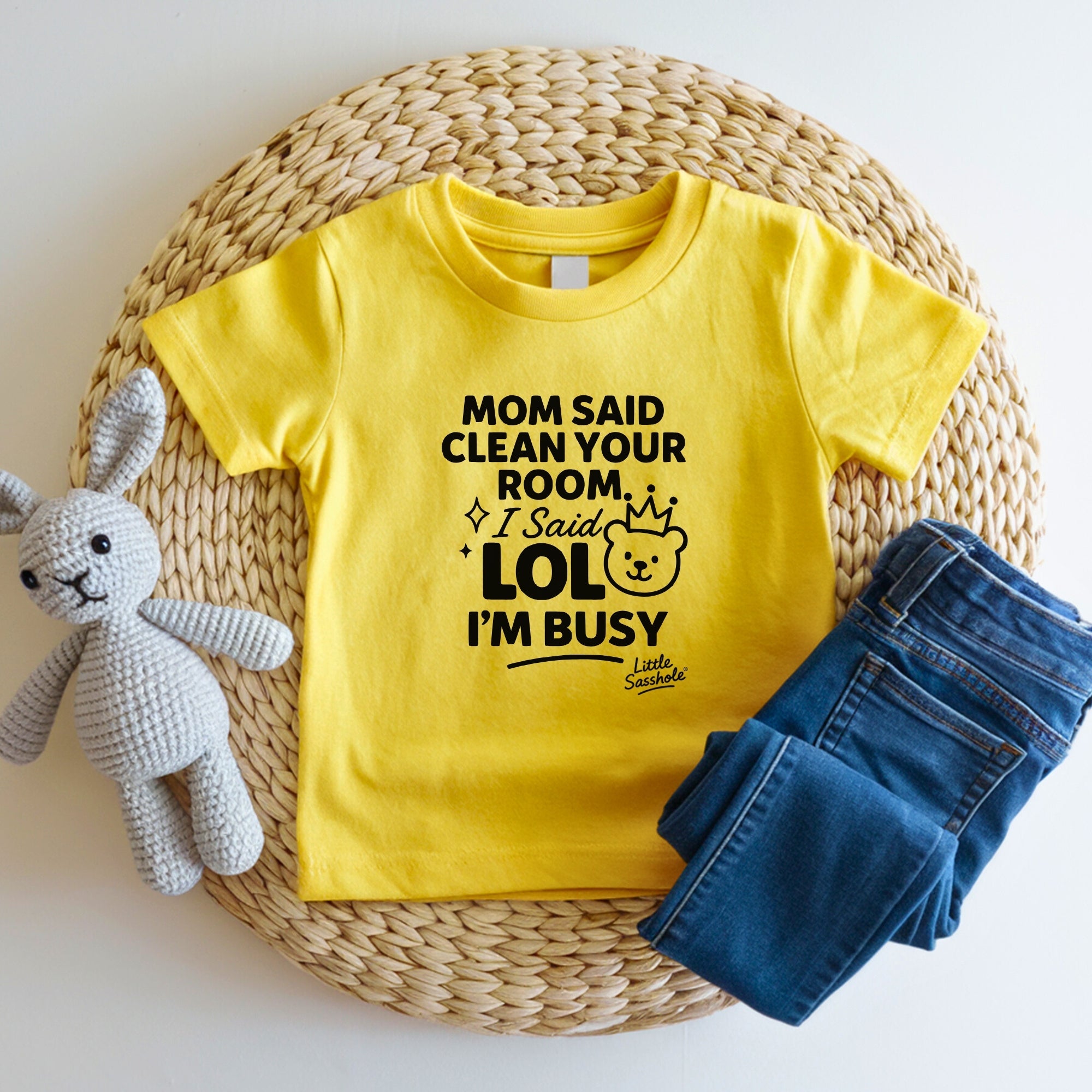 Clean Your Room LOL Im Busy Mom | Funny Toddler Shirt | Kids Graphic Tee | Little Sasshole Shirt | Sassy Toddlers - Funny Graphic Tee by Sasshole® Clothing