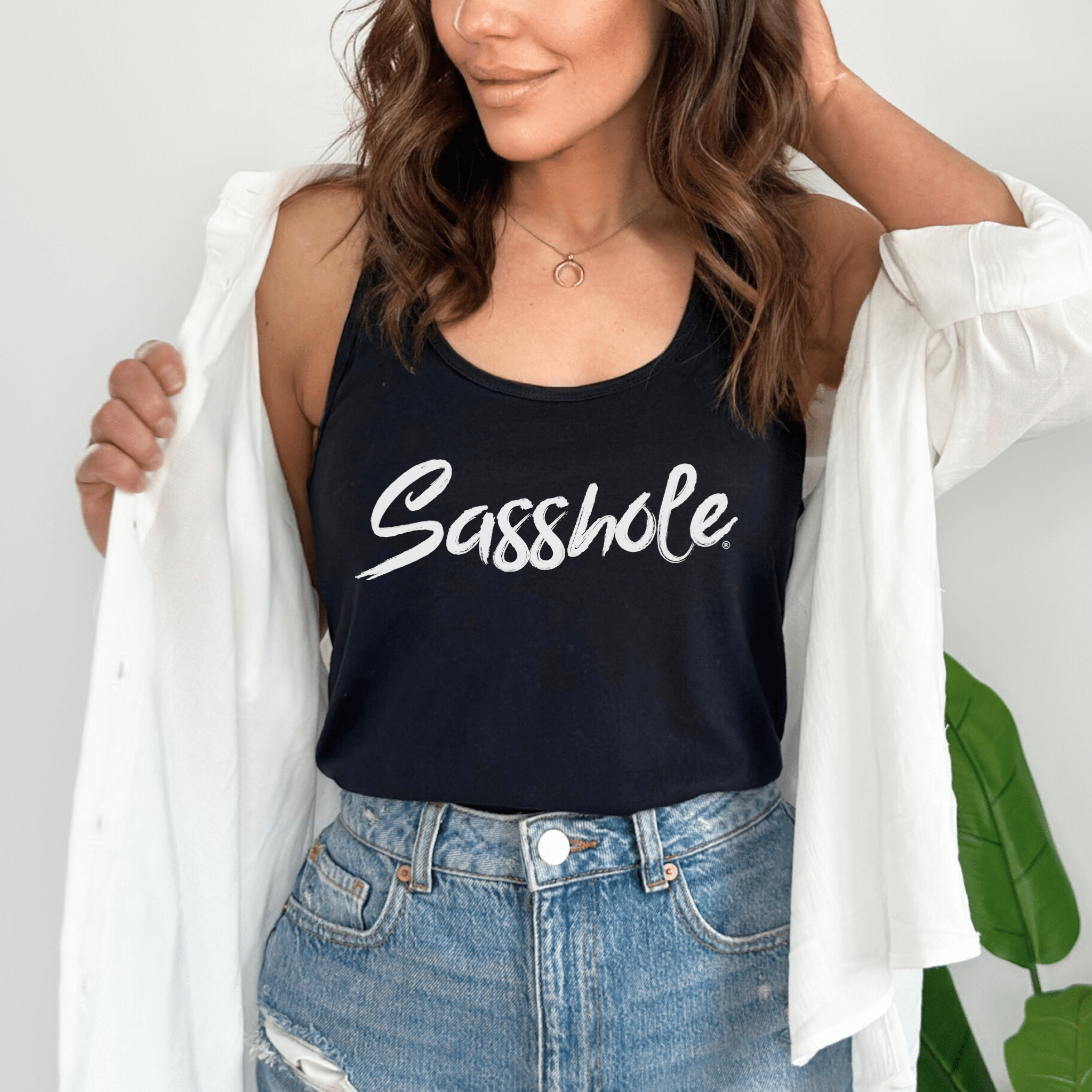 Image of Confidently Chic – Women’s Tank Top | Minimalist Graphic Tee | Sasshole® - Funny Graphic Tee by Sasshole® Clothing