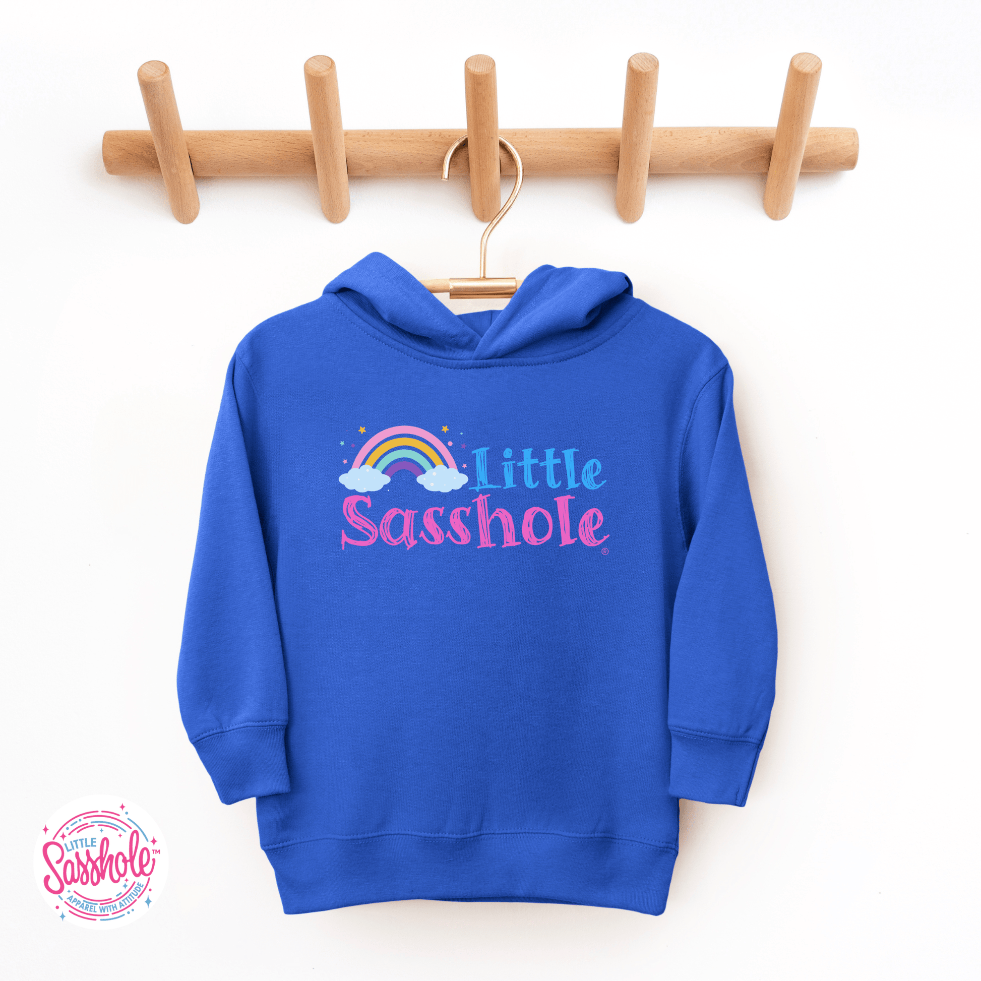 Cute & Colorful: Little Sasshole® Rainbow Toddler Hoodies - Funny Graphic Tee by Sasshole® Clothing