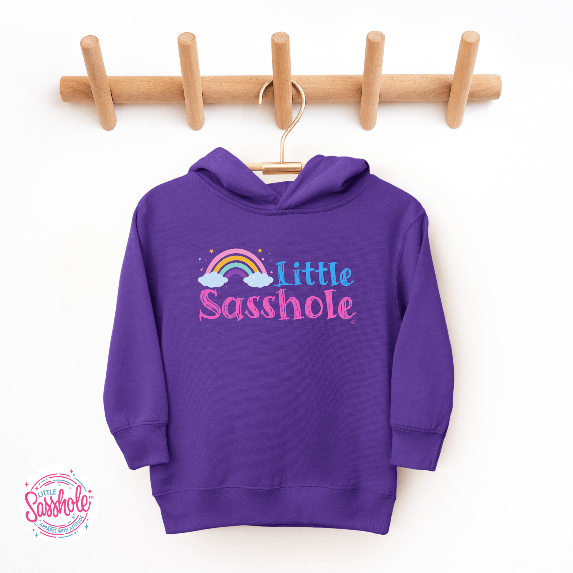 Cute & Colorful: Little Sasshole® Rainbow Toddler Hoodies - Funny Graphic Tee by Sasshole® Clothing