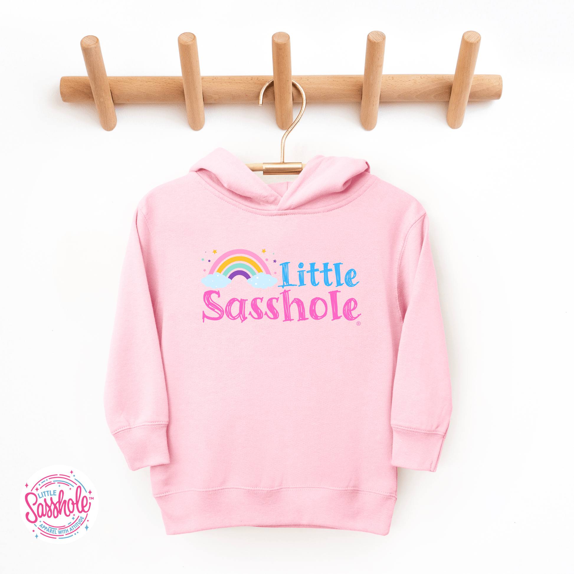 Cute & Colorful: Little Sasshole® Rainbow Toddler Hoodies - Funny Graphic Tee by Sasshole® Clothing