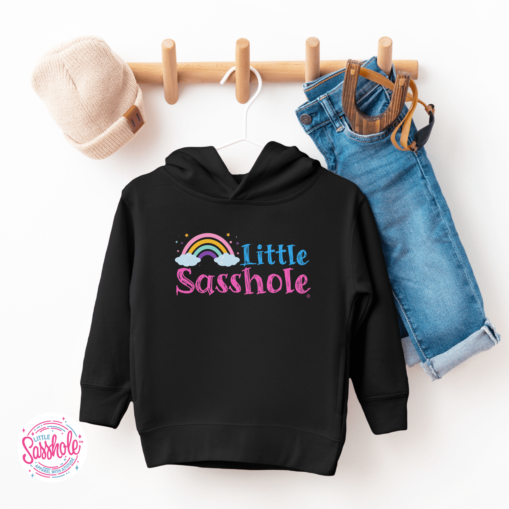Cute & Colorful: Little Sasshole® Rainbow Toddler Hoodies - Funny Graphic Tee by Sasshole® Clothing