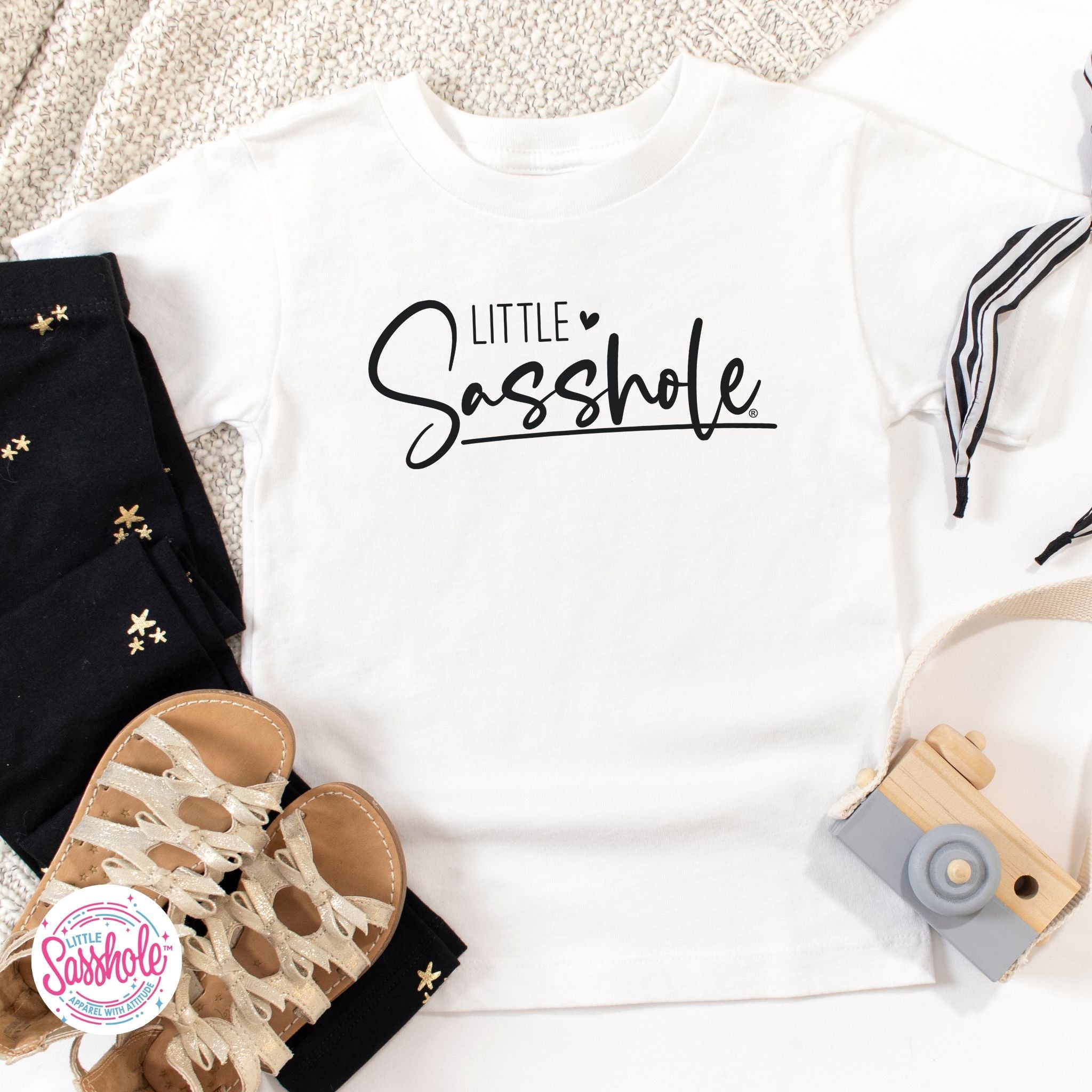 Image of Cute Confidence: Little Sasshole™ Toddler Girl's Tee - Funny Graphic Tee by Sasshole® Clothing