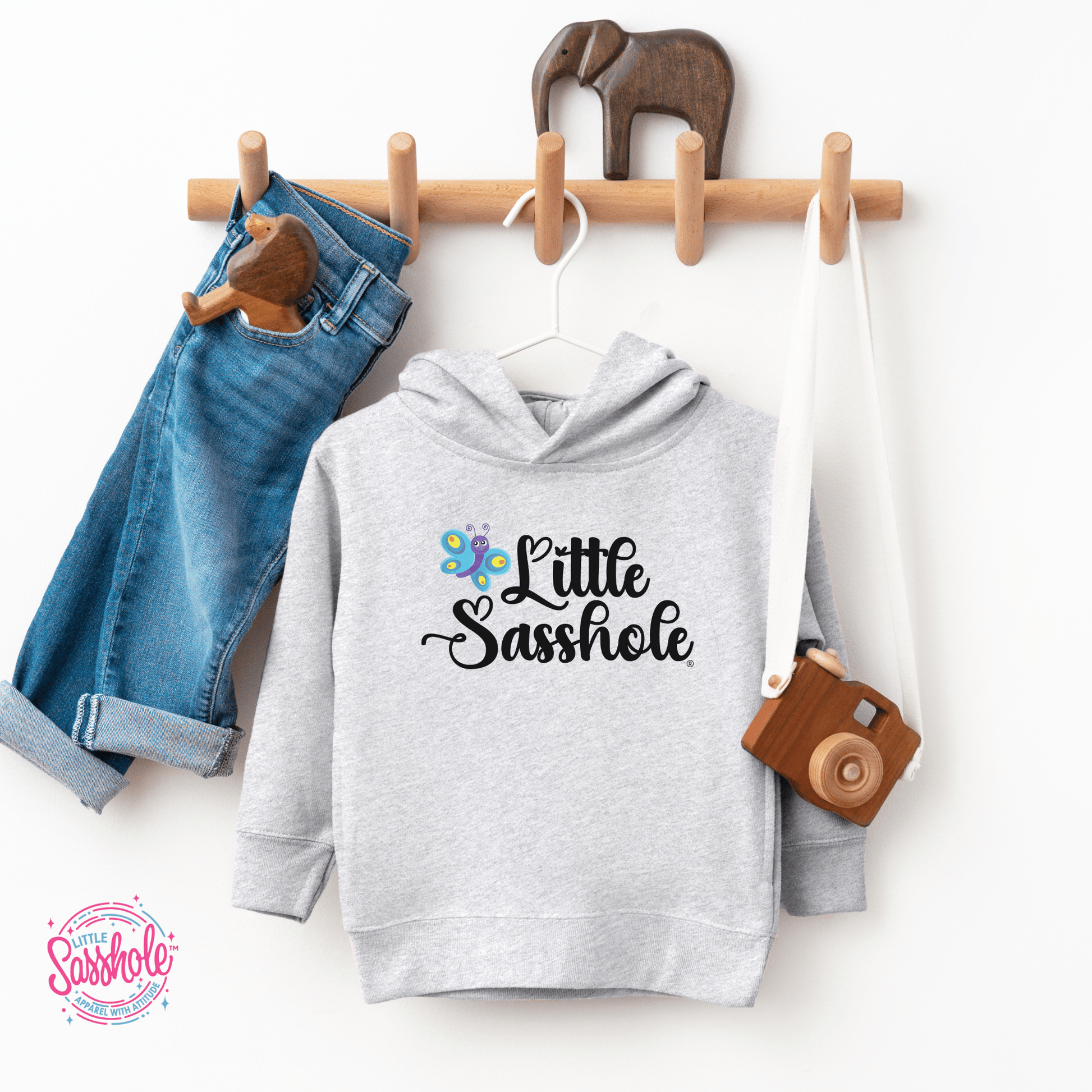 Cute & Sassy Butterfly: Little Sasshole® Toddler Hoodies - Funny Graphic Tee by Sasshole® Clothing