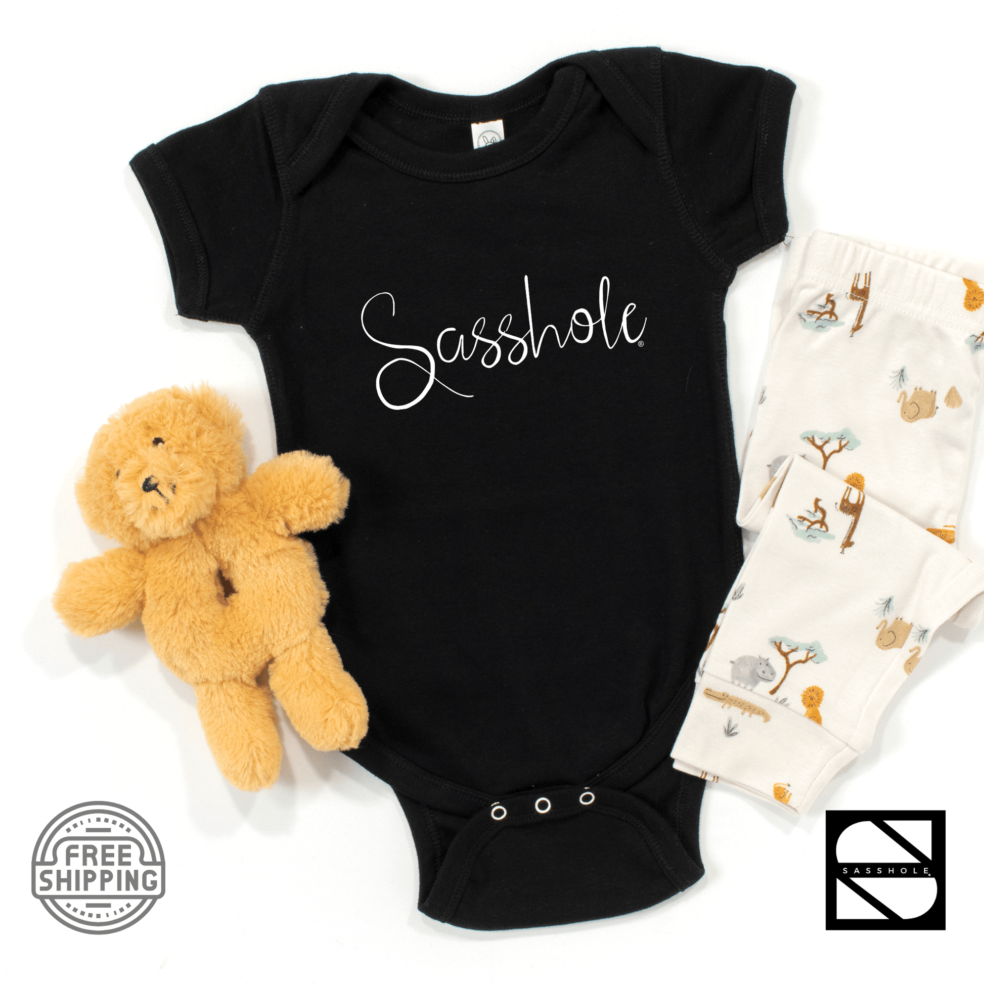 Cuteness with a Side of Sass: Infant Sasshole® Attire - Funny Graphic Tee by Sasshole® Clothing