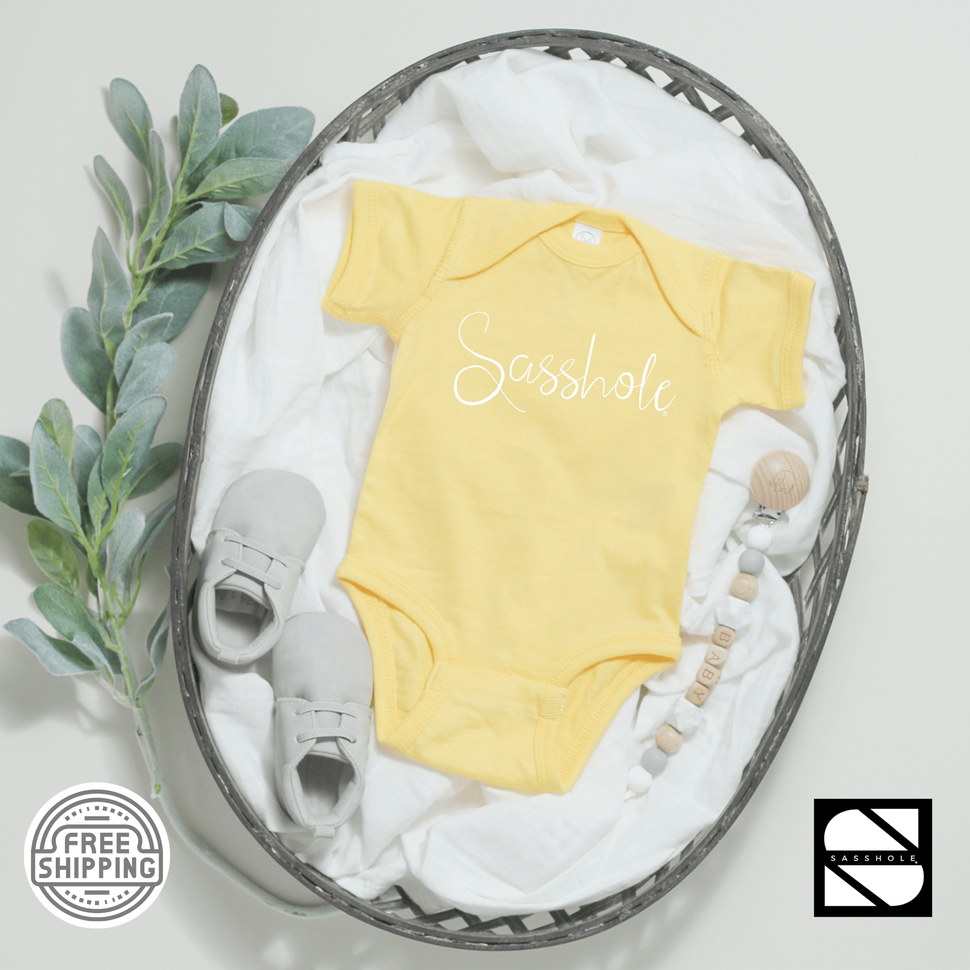 Cuteness with a Side of Sass: Infant Sasshole® Attire - Funny Graphic Tee by Sasshole® Clothing