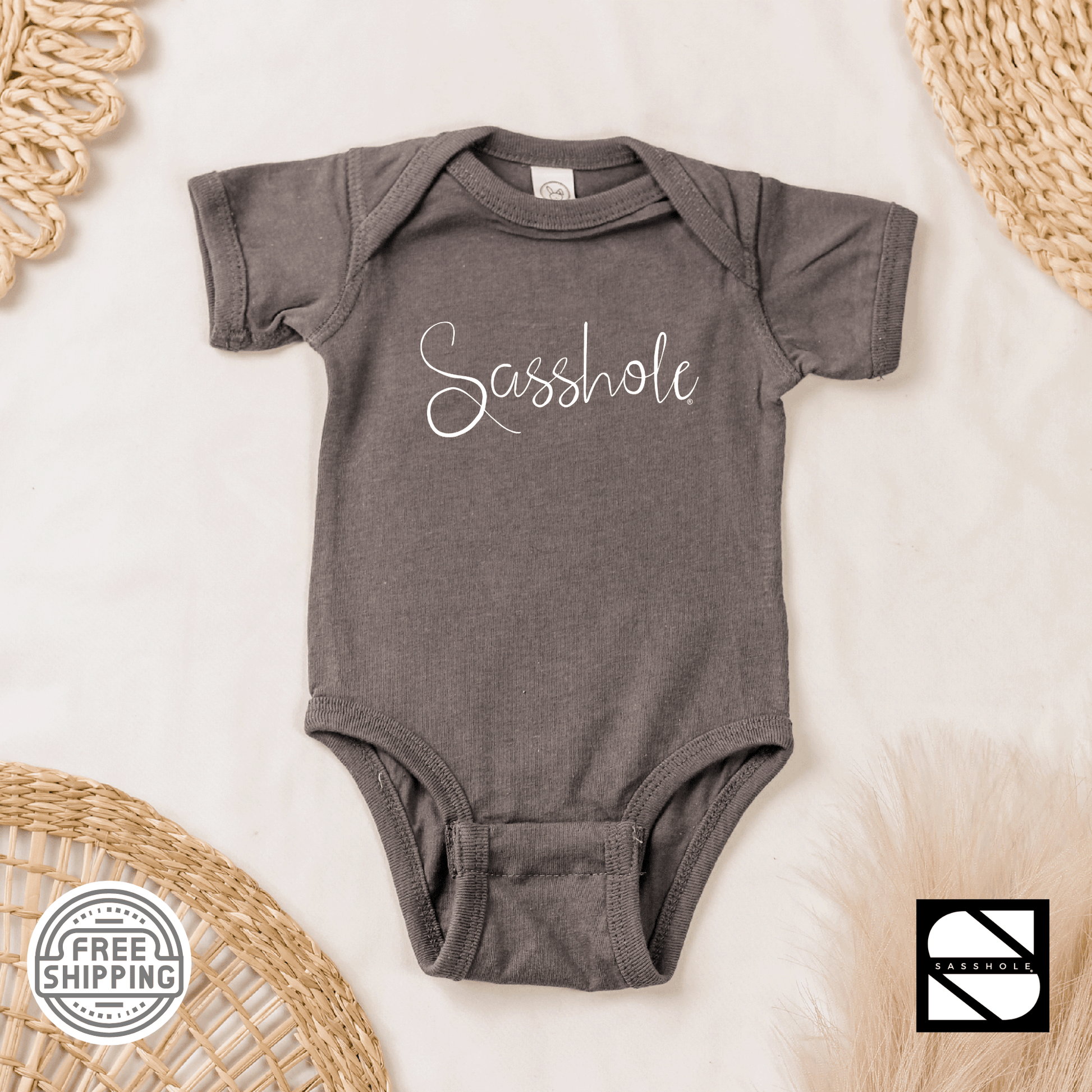 Cuteness with a Side of Sass: Infant Sasshole® Attire - Funny Graphic Tee by Sasshole® Clothing