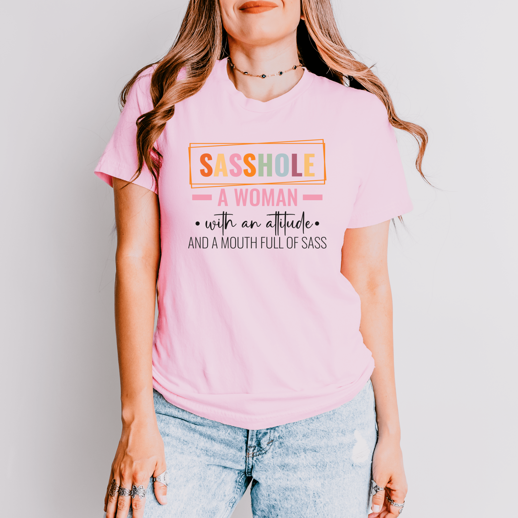 Image of Defiantly Sassy Tee: Attitude and Mouth Full of Sass Women's Tshirt - Funny Graphic Tee by Sasshole® Clothing