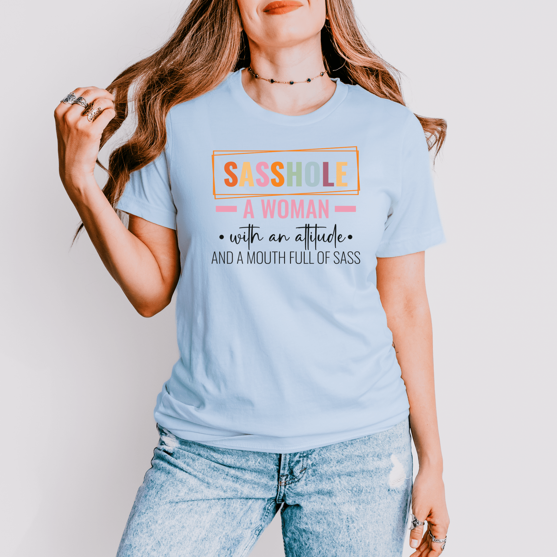 Defiantly Sassy Tee: Attitude and Mouth Full of Sass Women's Tshirt - Funny Graphic Tee by Sasshole® Clothing