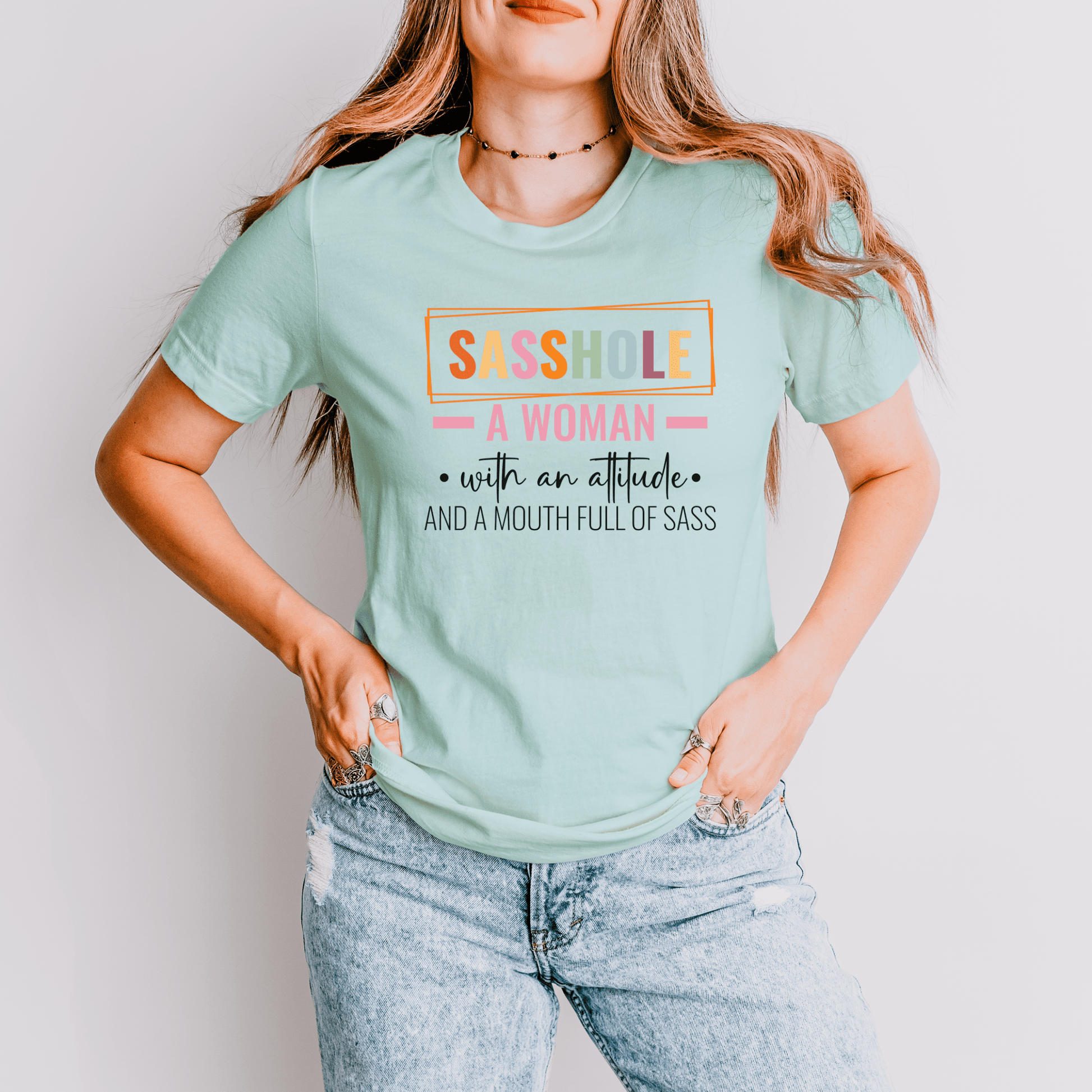 Defiantly Sassy Tee: Attitude and Mouth Full of Sass Women's Tshirt - Funny Graphic Tee by Sasshole® Clothing