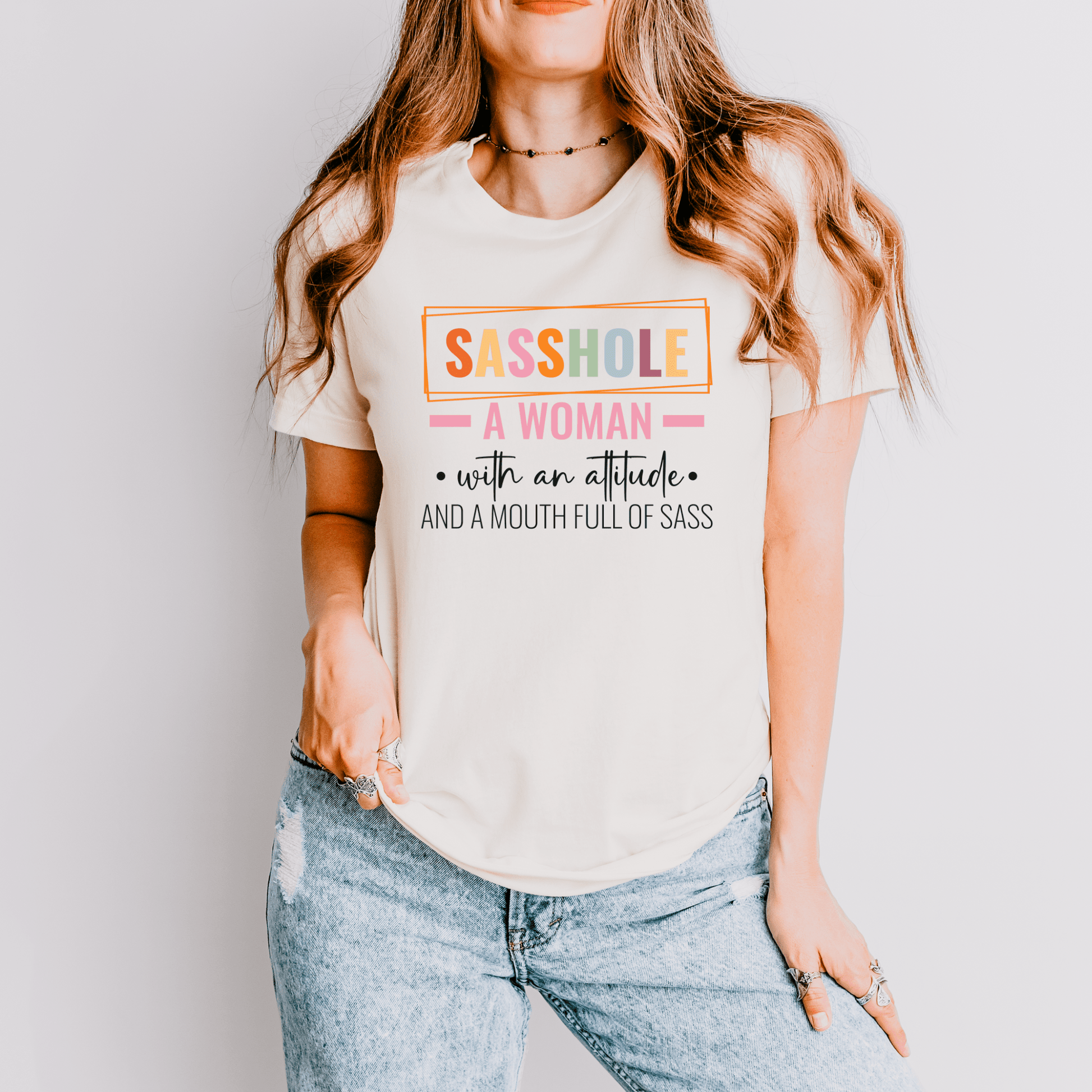 Defiantly Sassy Tee: Attitude and Mouth Full of Sass Women's Tshirt - Funny Graphic Tee by Sasshole® Clothing