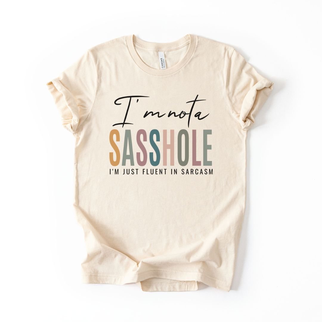 Fluent in Sarcasm – Women’s T-Shirt | Funny Sarcastic Graphic Tee | Sasshole® - Funny Graphic Tee by Sasshole® Clothing