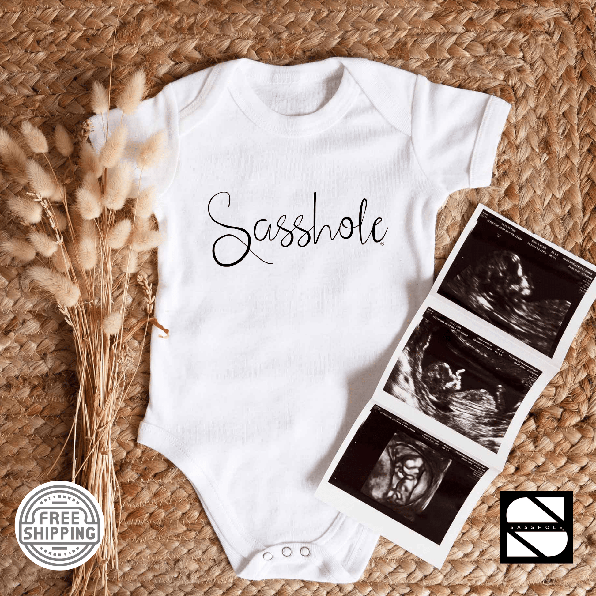 Future Sass Queen/King: Laugh - Out - Loud Baby Apparel - Funny Graphic Tee by Sasshole® Clothing