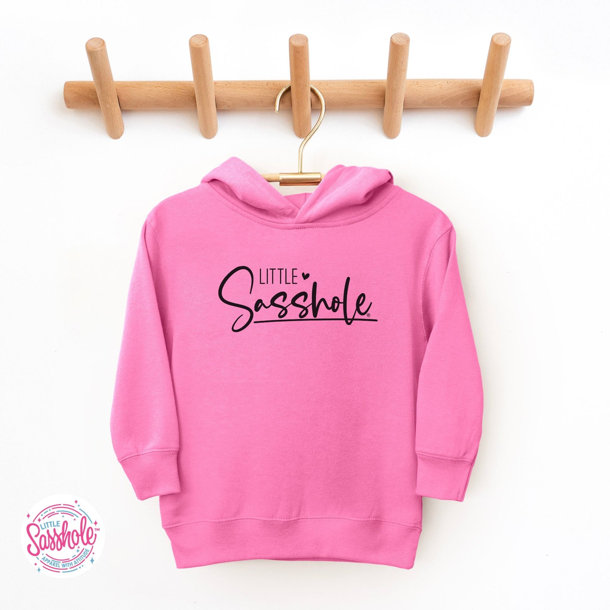 Hoodie Happiness: Little Sasshole™ Toddler Girl's Cute Pullover - Funny Graphic Tee by Sasshole® Clothing