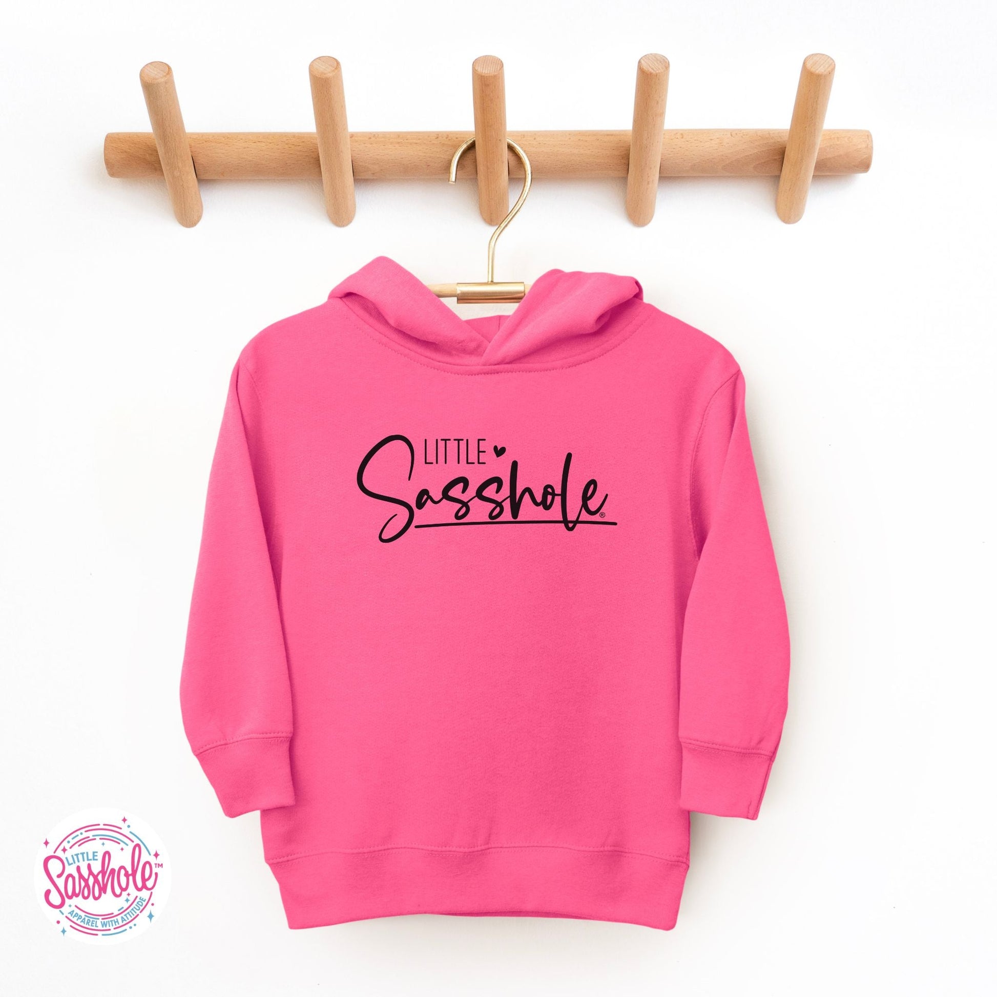 Hoodie Happiness: Little Sasshole™ Toddler Girl's Cute Pullover - Funny Graphic Tee by Sasshole® Clothing