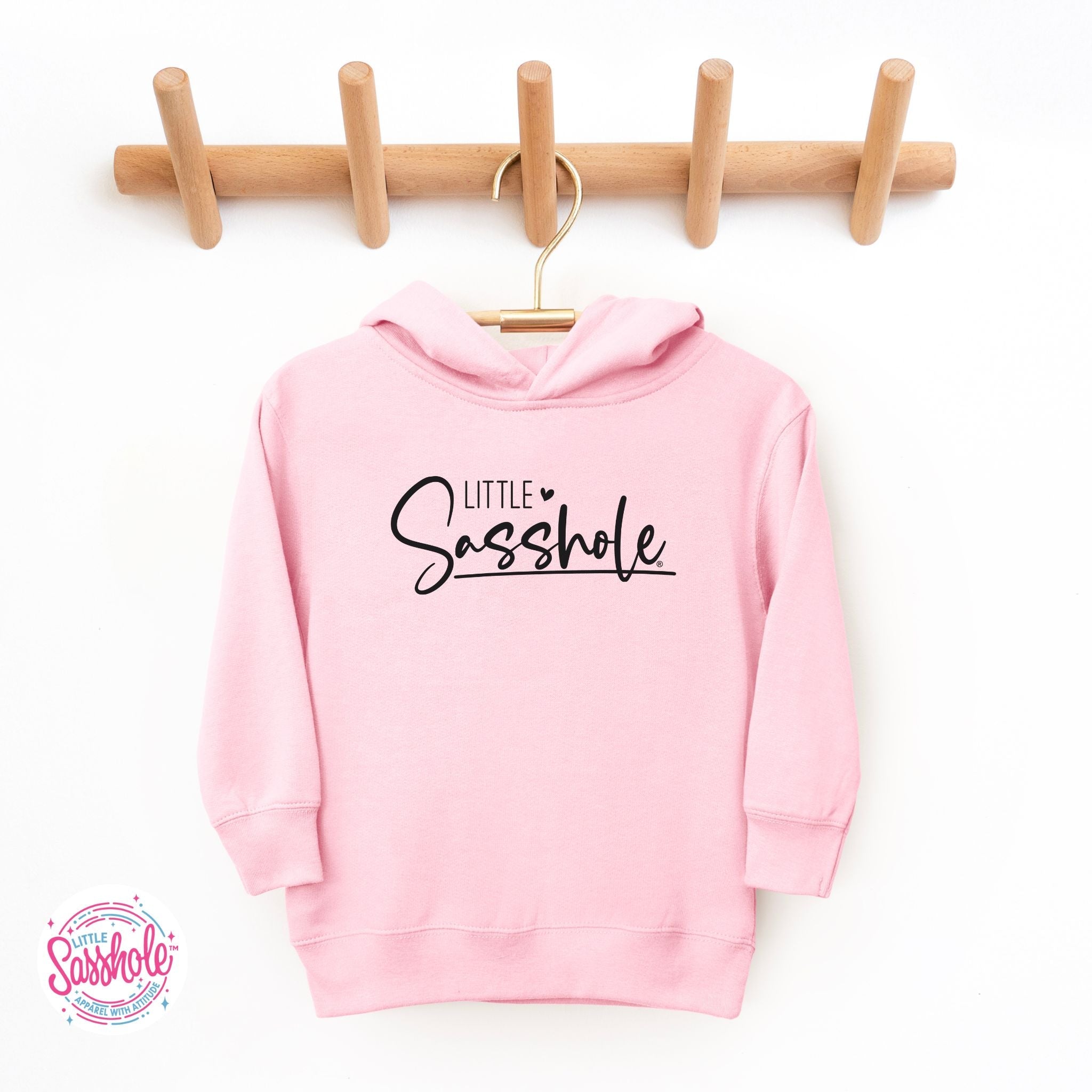 Image of Hoodie Happiness: Little Sasshole™ Toddler Girl's Cute Pullover - Funny Graphic Tee by Sasshole® Clothing