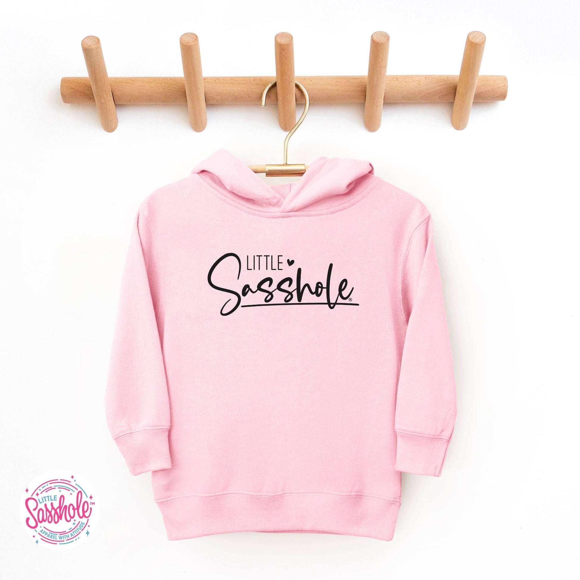 Hoodie Happiness: Little Sasshole™ Toddler Girl's Cute Pullover - Funny Graphic Tee by Sasshole® Clothing
