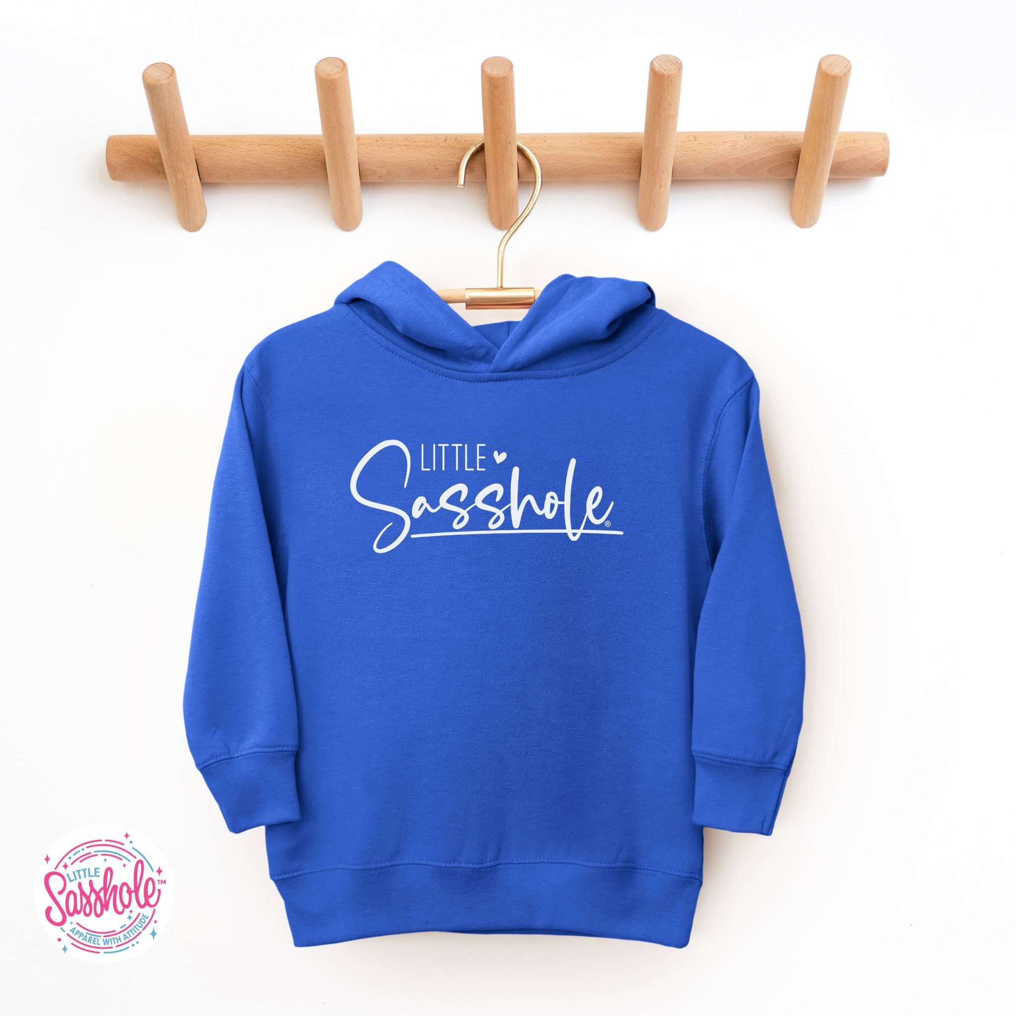 Image of Hoodie Happiness: Little Sasshole™ Toddler Girl's Playful Pullover - Funny Graphic Tee by Sasshole® Clothing
