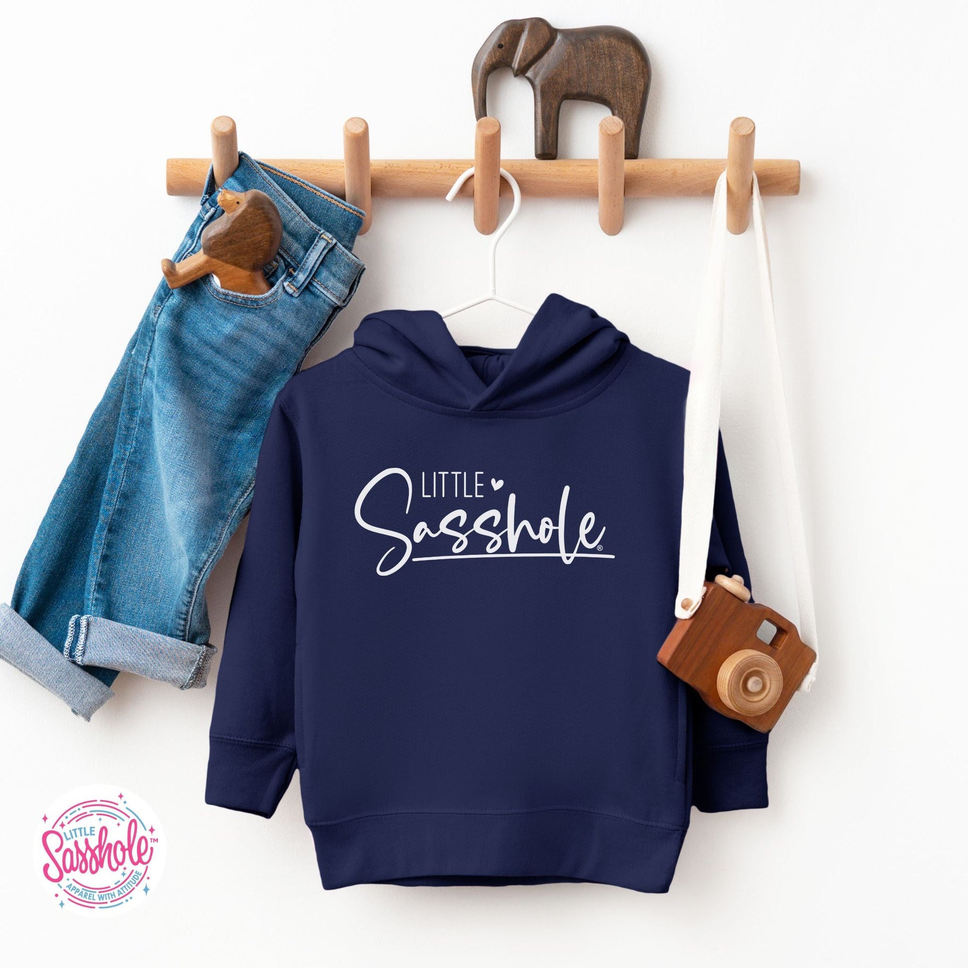 Hoodie Happiness: Little Sasshole™ Toddler Girl's Playful Pullover - Funny Graphic Tee by Sasshole® Clothing