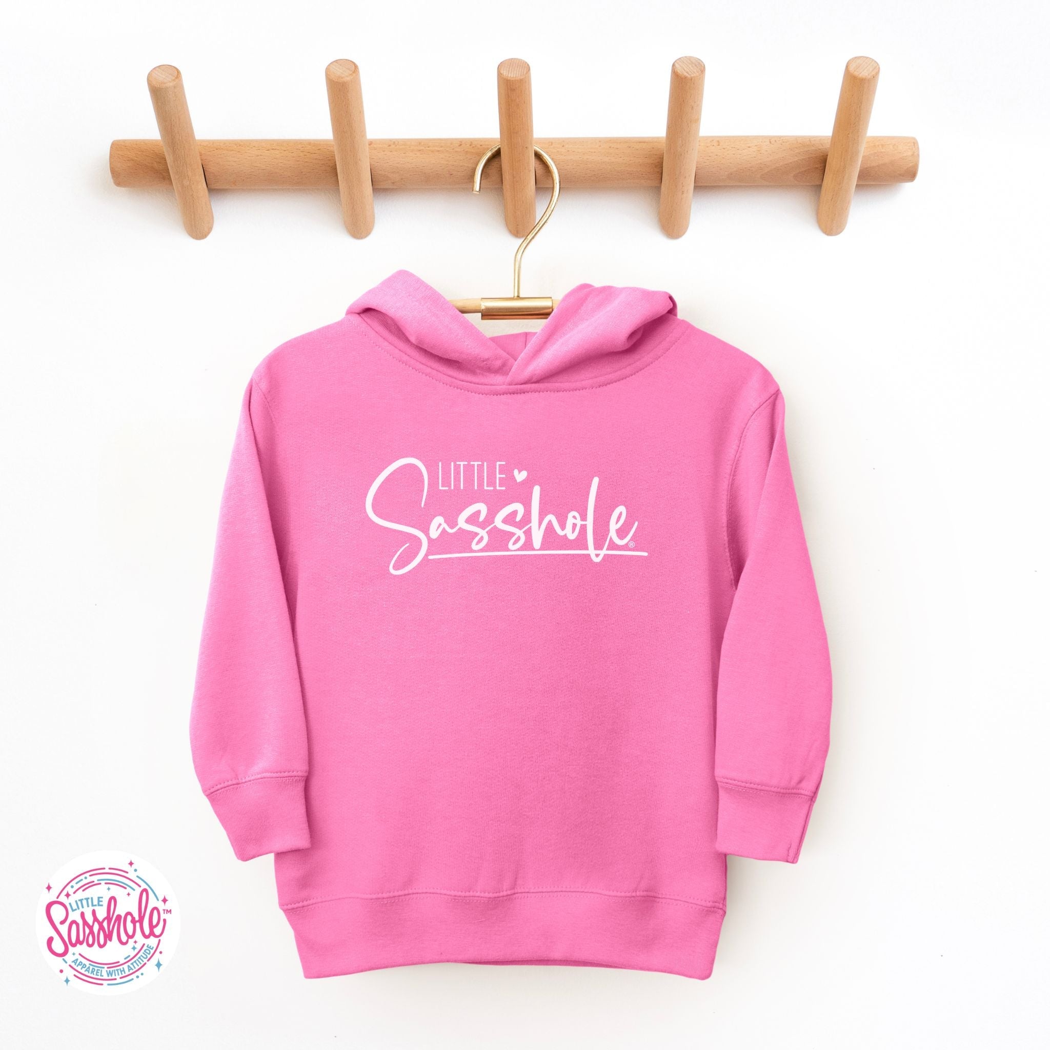 Image of Hoodie Happiness: Little Sasshole™ Toddler Girl's Playful Pullover - Funny Graphic Tee by Sasshole® Clothing