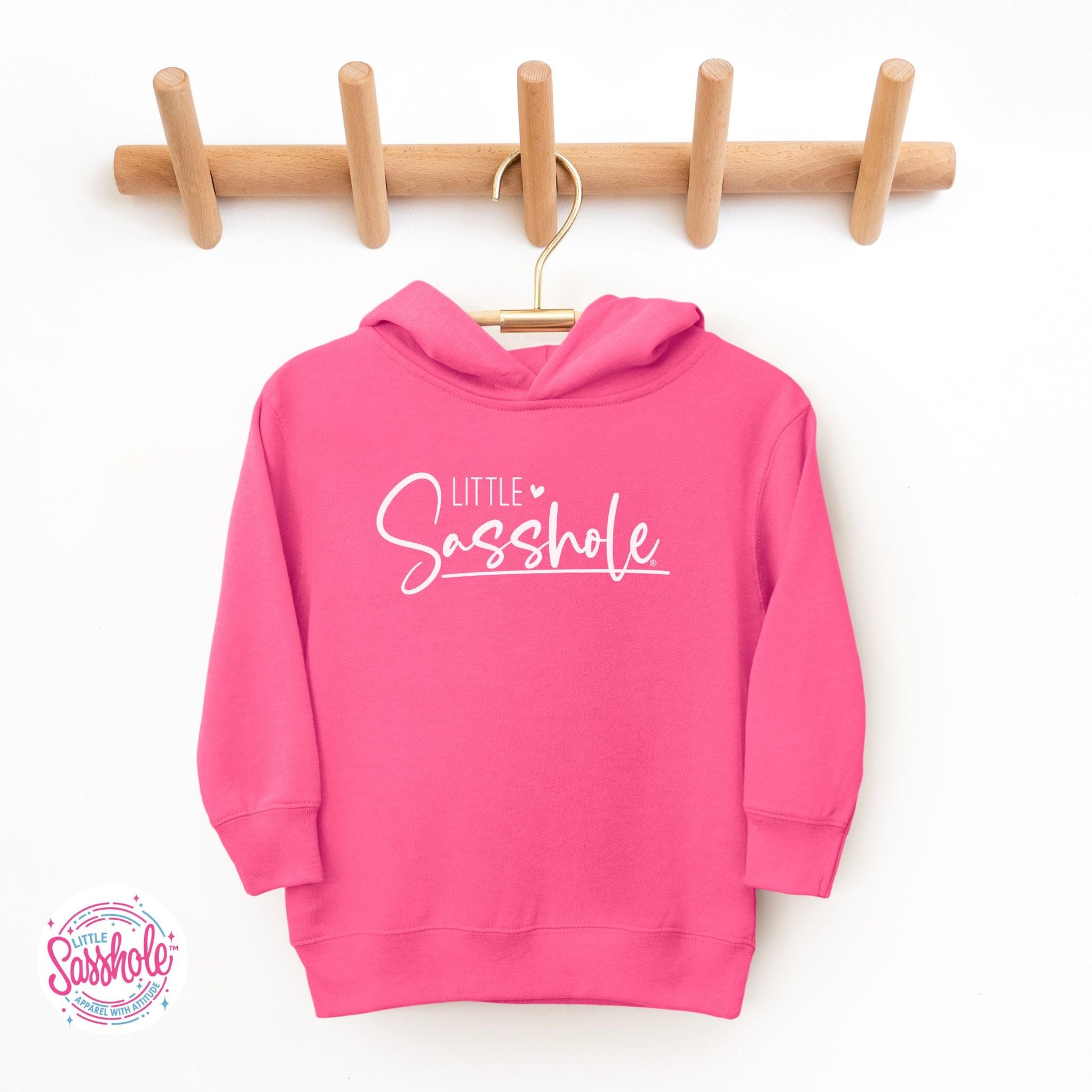 Hoodie Happiness: Little Sasshole™ Toddler Girl's Playful Pullover - Funny Graphic Tee by Sasshole® Clothing